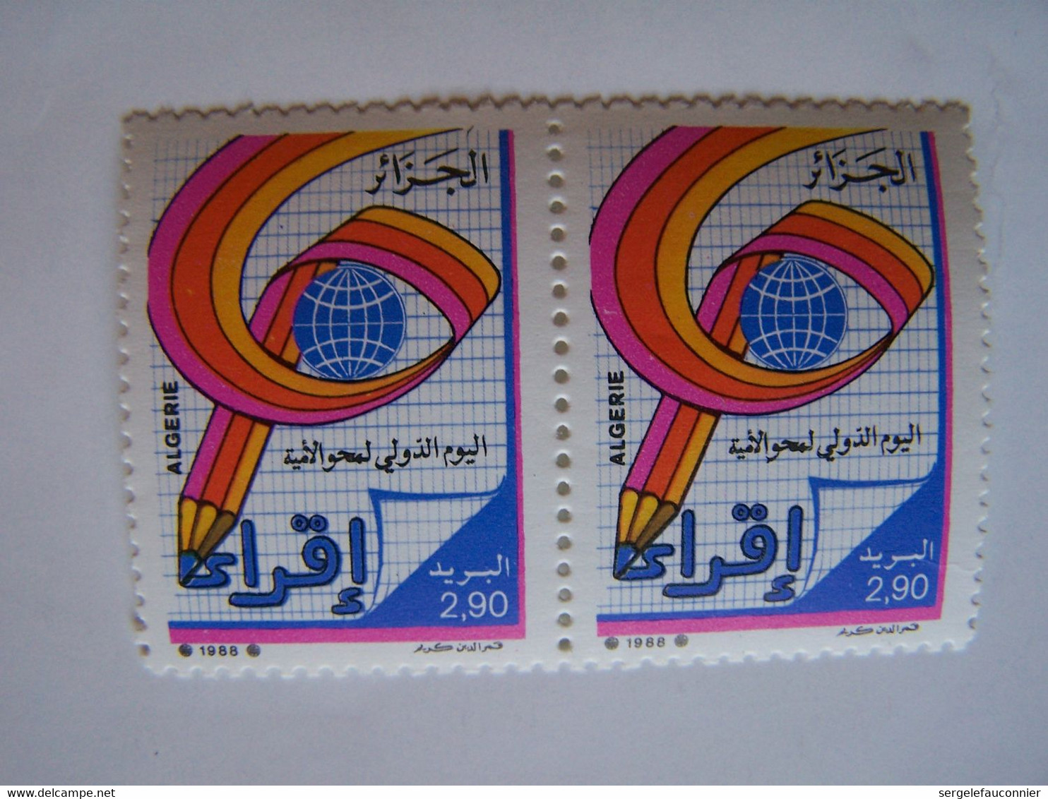 ALGERIE 1988 NEUFS 2 X ALPHABETISATION - Argelia (1962-...)