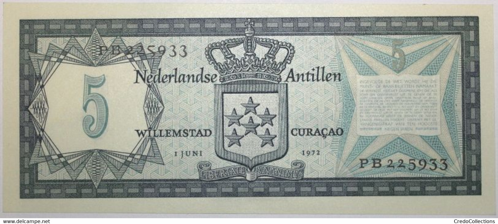 Antilles Néerlandaises - 5 Gulden - 1972 - PICK 8b - SPL - Niederländische Antillen (...-1986)