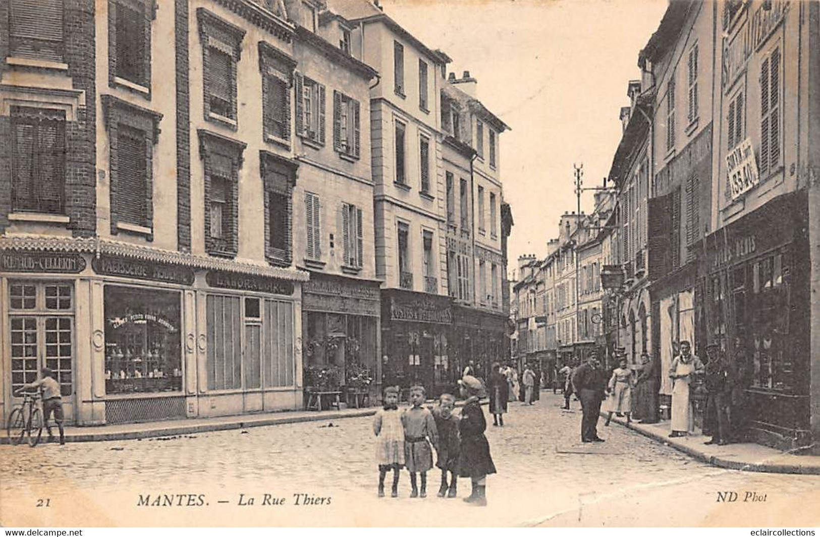 Mantes La Jolie        78       La Rue Thiers   Patisserie  Cellerin      (voir Scan) - Mantes La Jolie