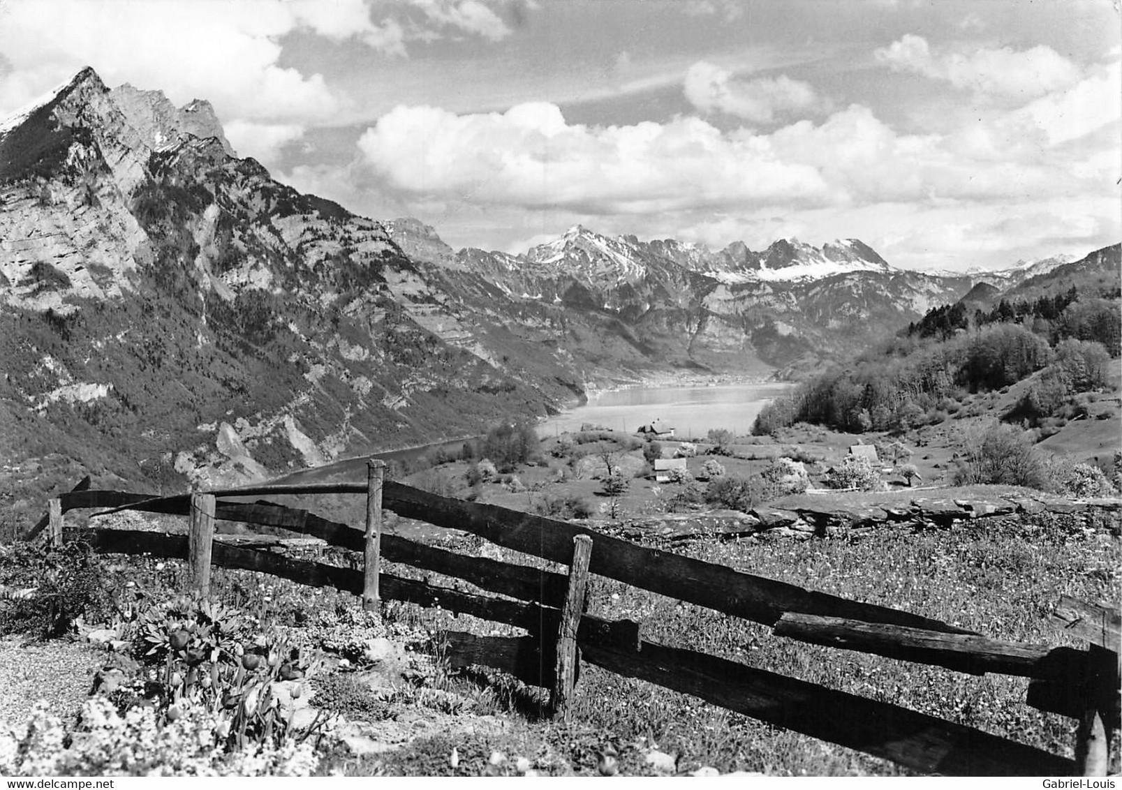 Filzbach An Der Kerenrezbergstrasse Walensee Alvierkette  (10 X 15 Cm) - Filzbach