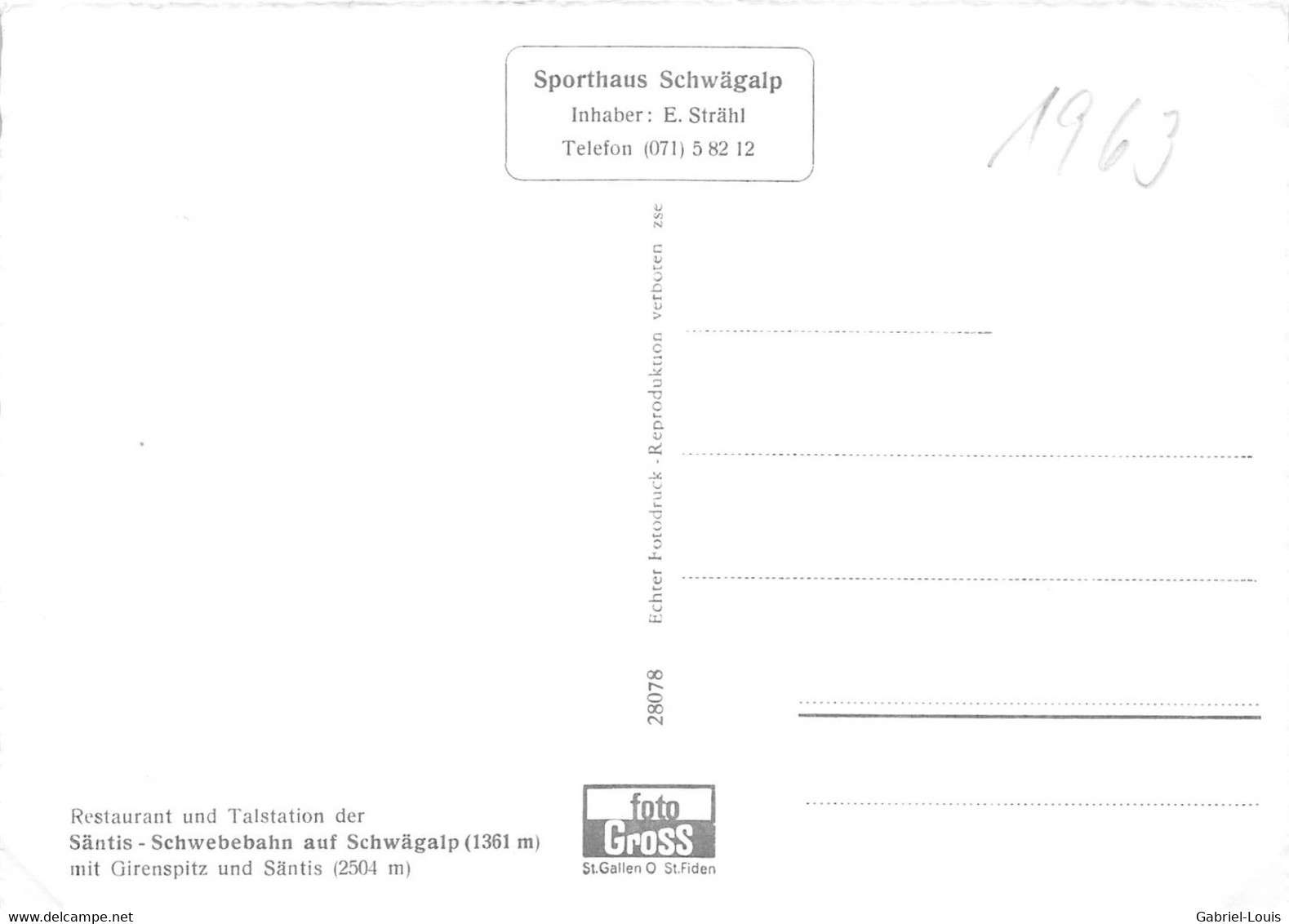 Restaurant Und Talstation Der Säntis Schwebebahn Auf Schwägalp Mit Girenspitz Und Säntis - Oldtimer   (10 X 15 Cm) - Sonstige & Ohne Zuordnung