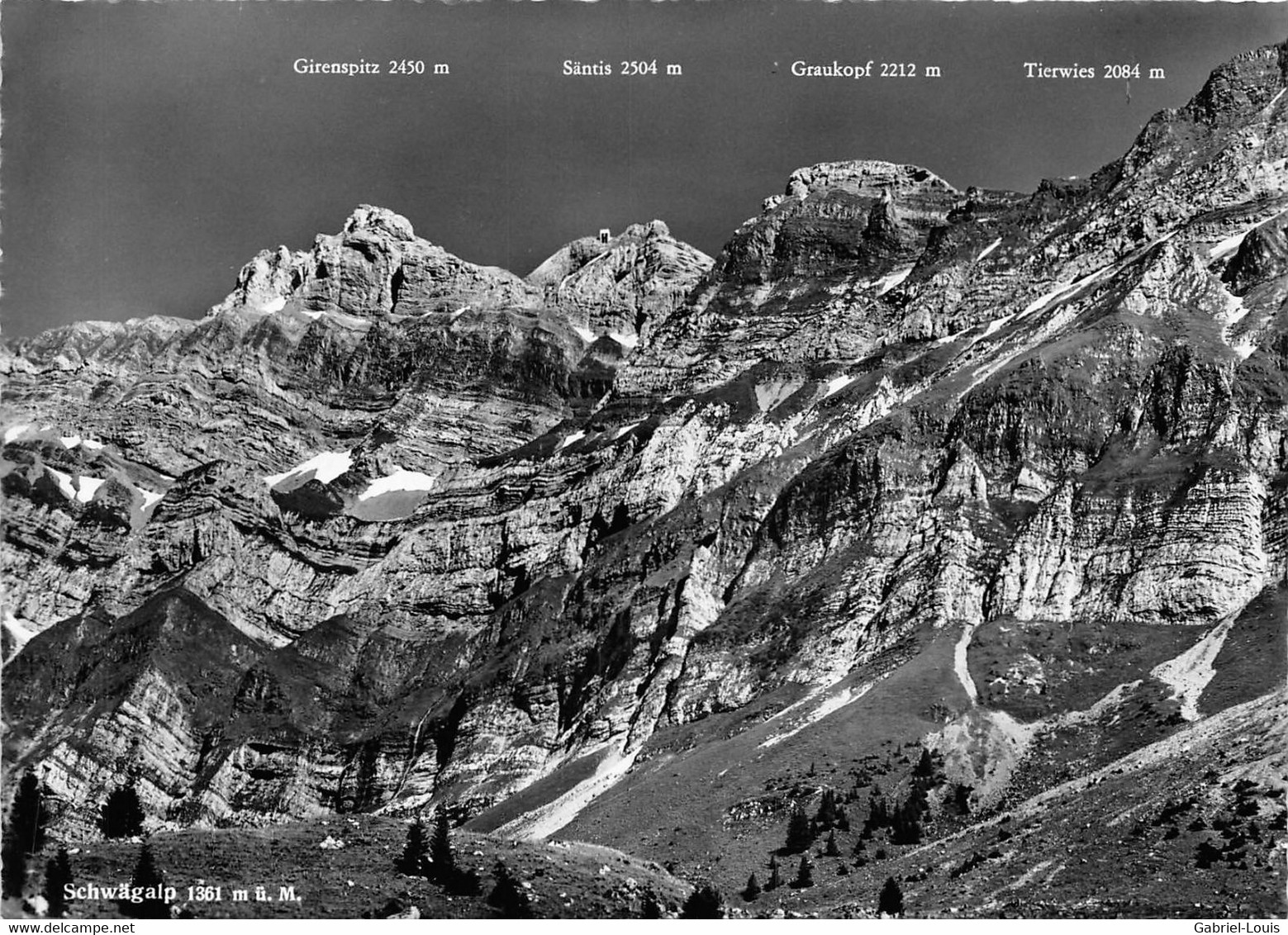 Schwägalp  Girenspitz Säntis Graukopf Tierwies   (10 X 15 Cm) - Andere & Zonder Classificatie