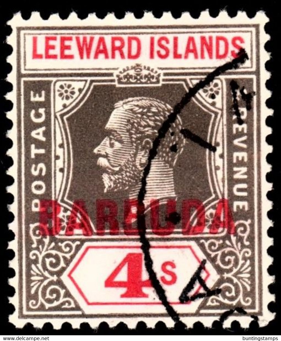 Barbuda  1922   SG8  4/= Black And Red   Used - Barbuda (...-1981)