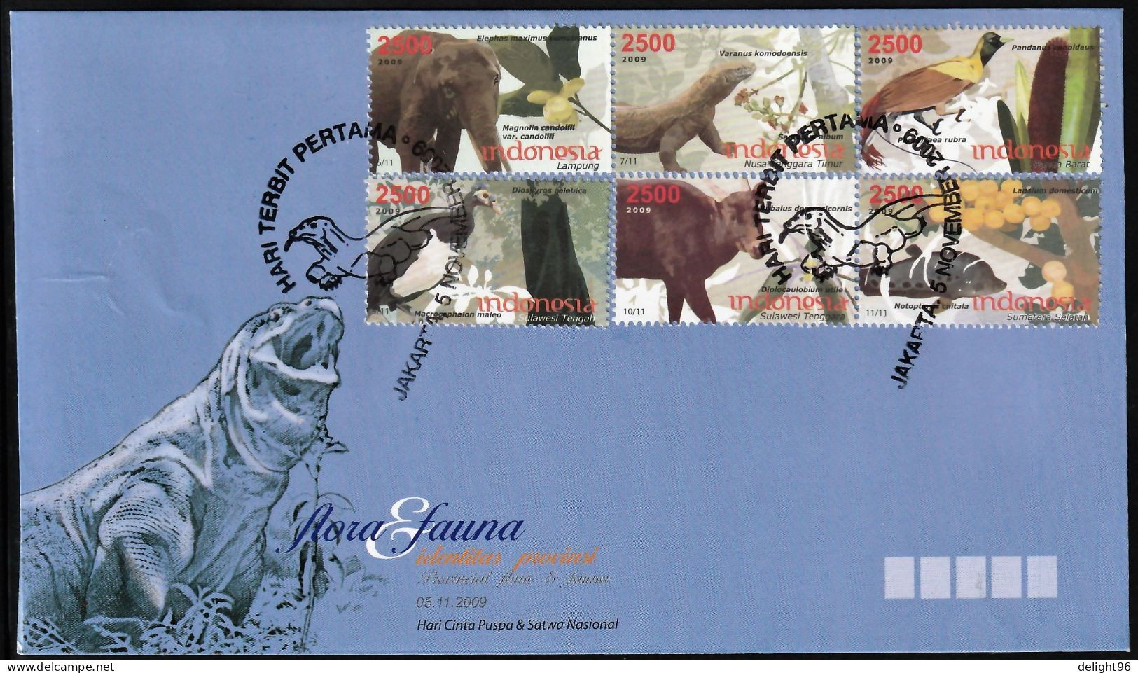 2009 Indonesia Wildlife Of Provinces FDC Set - Other & Unclassified