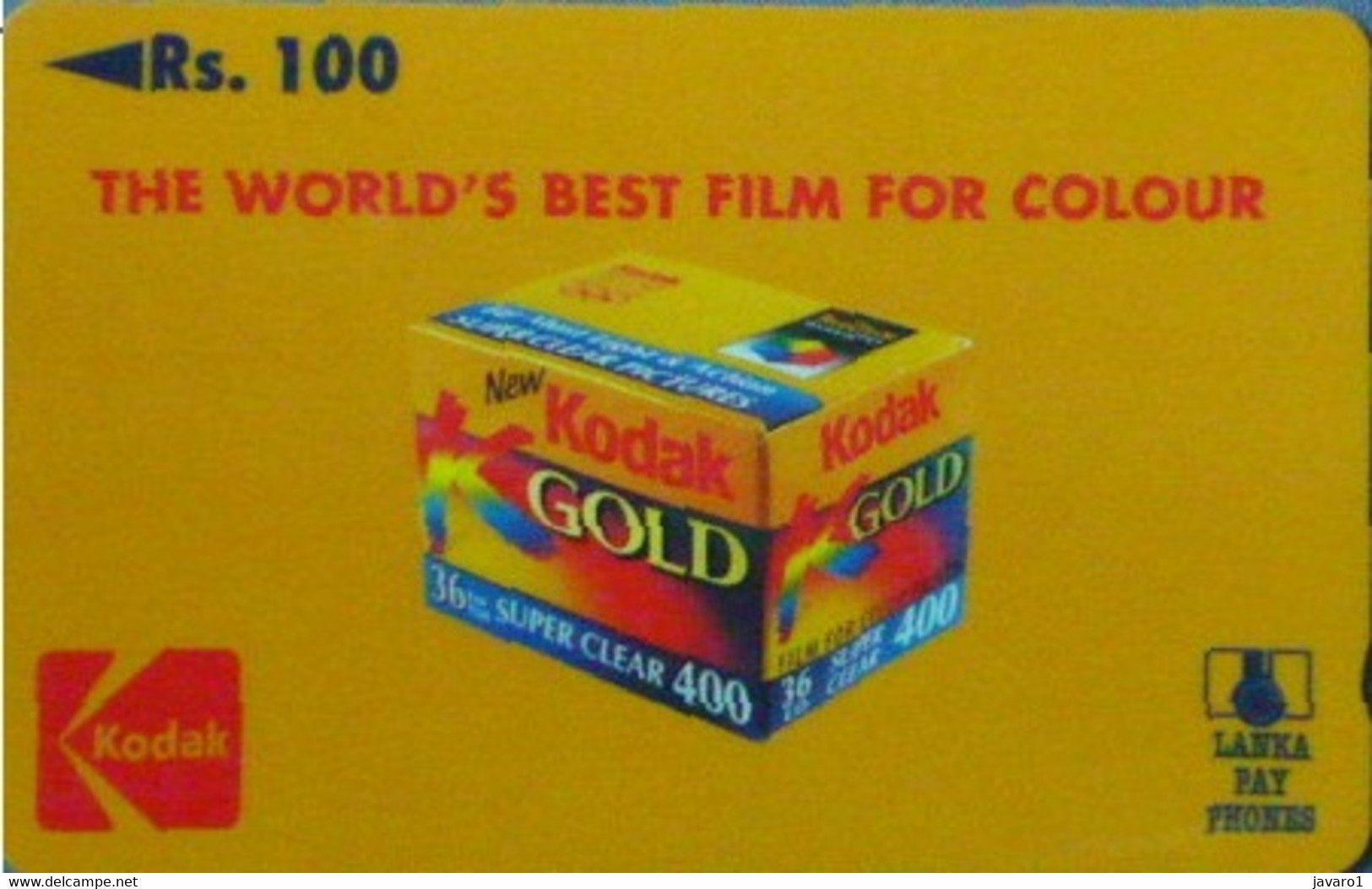 SRILANKA : 39A 100 KODAK The World)s Best Film For Colour USED - Sri Lanka (Ceylon)