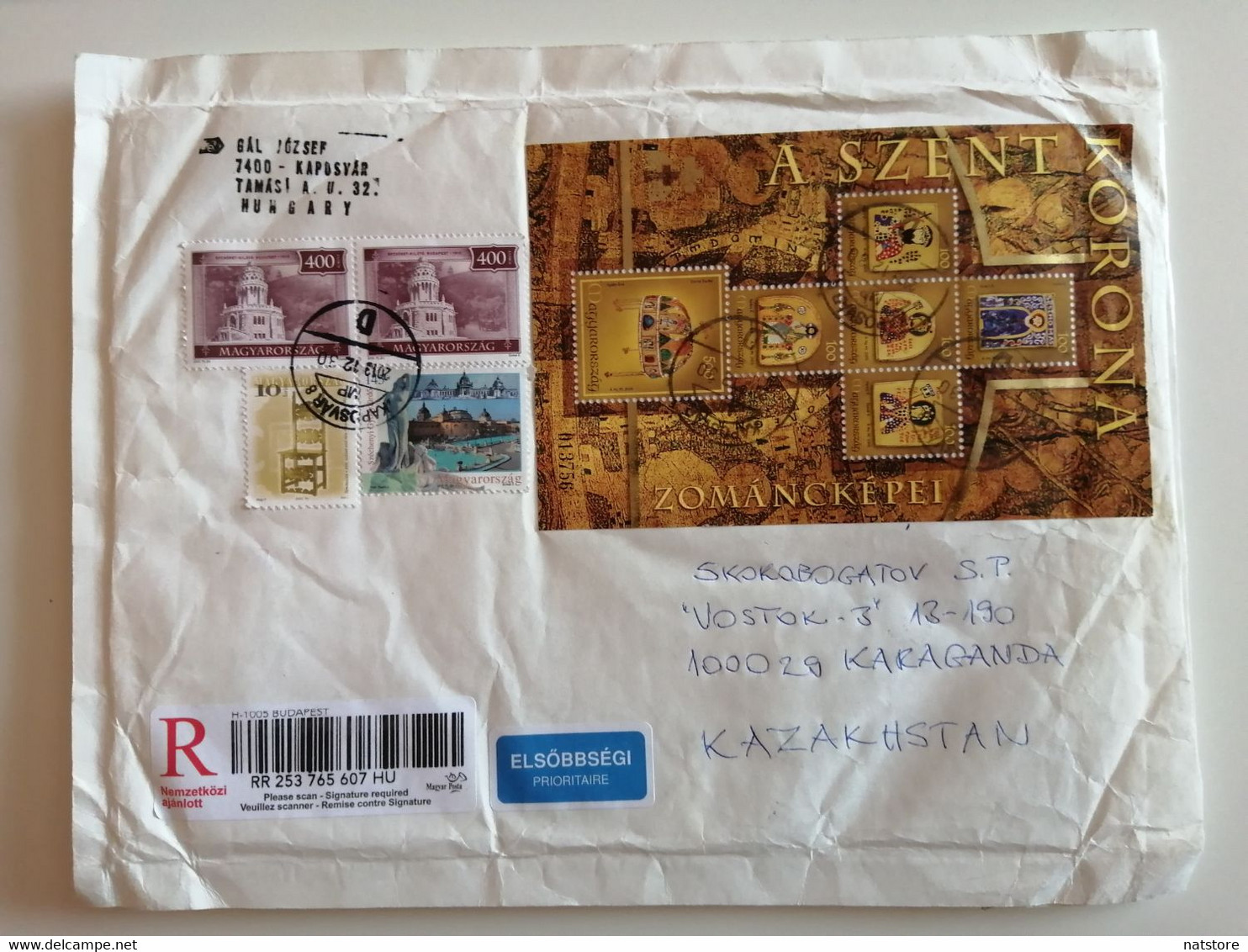 HUNGARY..COVER WITH STAMPS OF DIFFERENT YEARS ..PAST MAIL..REGISTERED - Briefe U. Dokumente