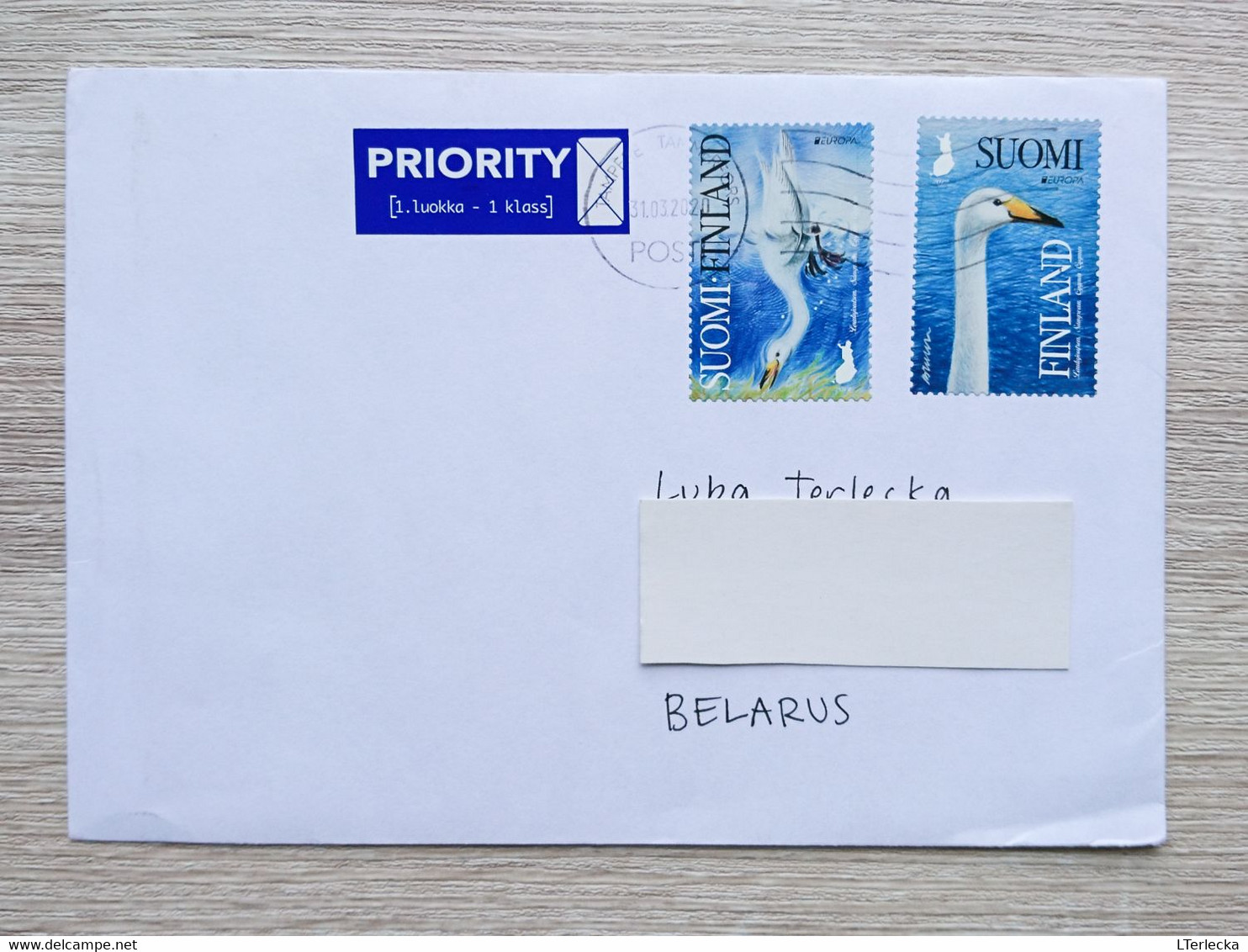 Cover/busta 2020 Finland To Belarus. EUROPA 2019 National Birds Whooper Swan Cigno Zwaan Finlande/Finnland/Finlandia - Cartas & Documentos