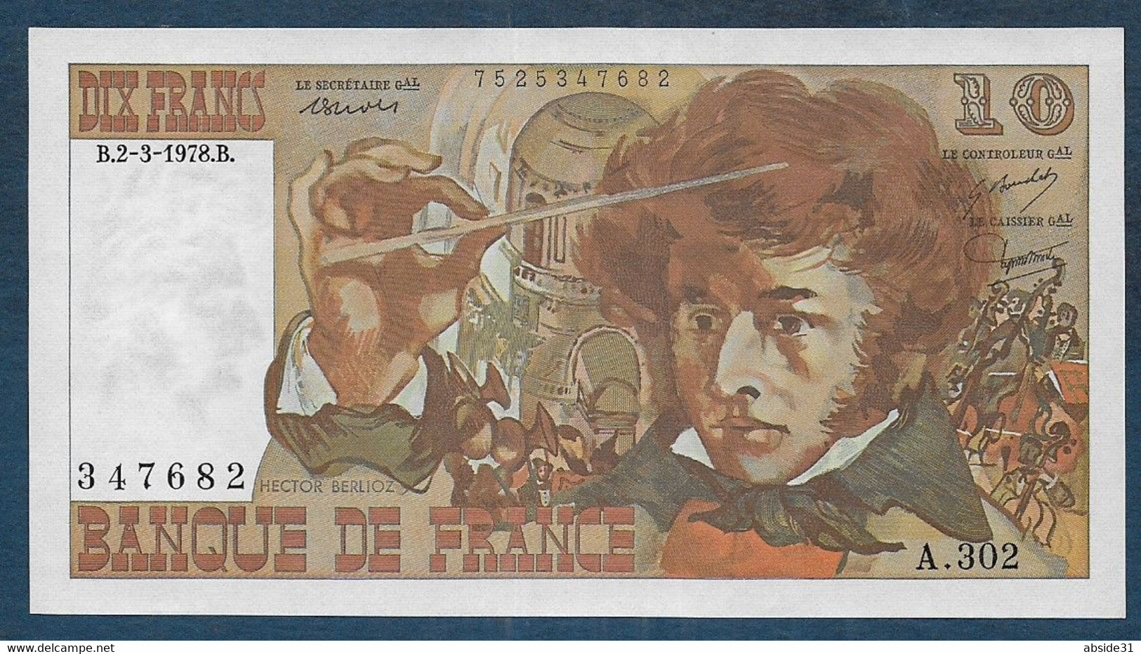 10 Francs  Berlioz  Du  2 - 3 - 1978 - 10 F 1972-1978 ''Berlioz''