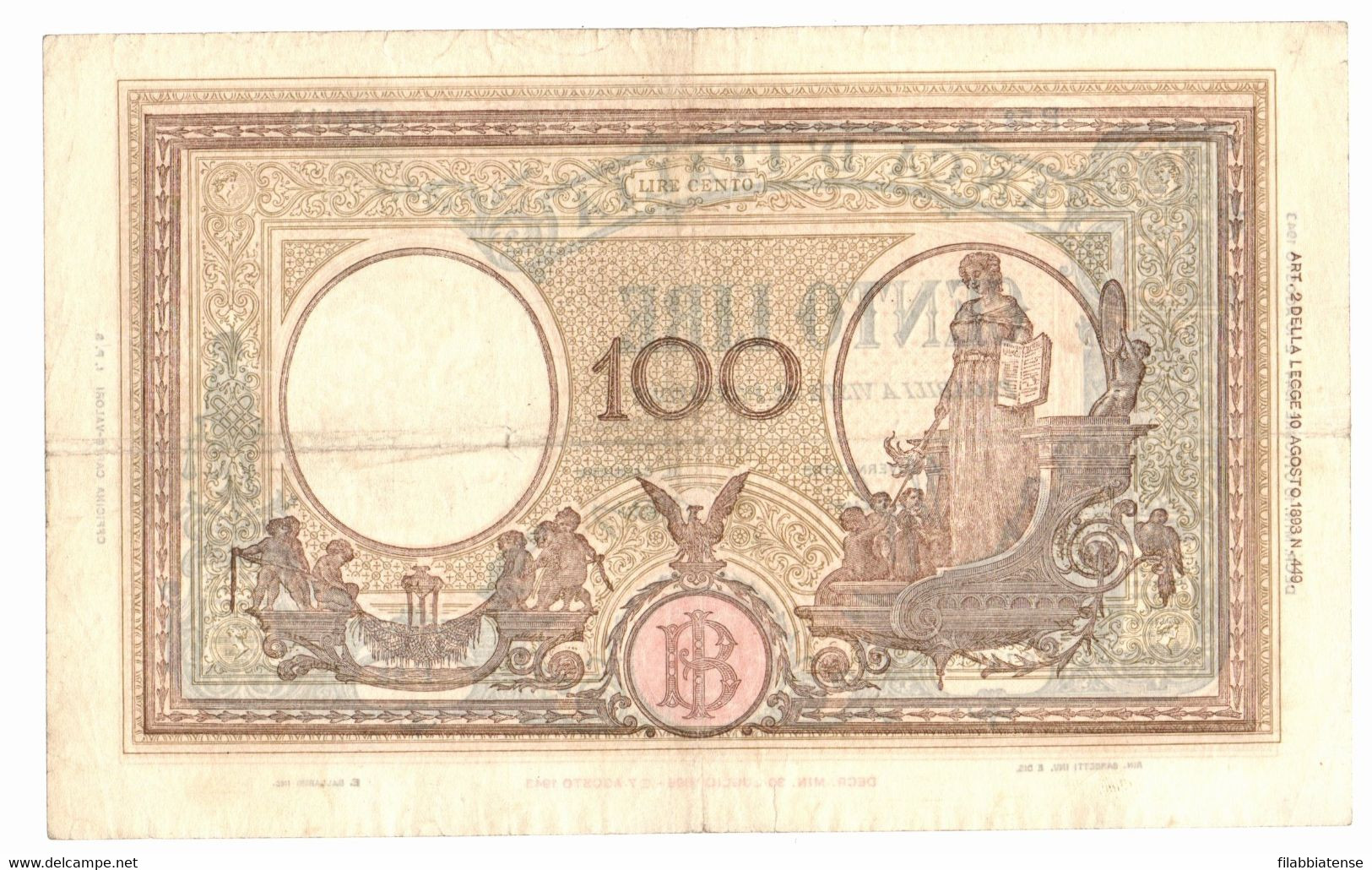 Italia - 100 Lire 1944 - Barbetti     ---- - 100 Liras