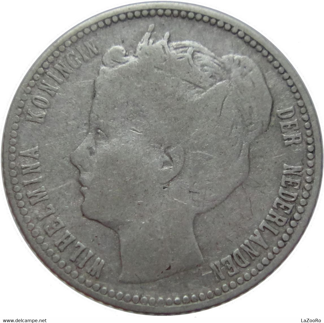 LaZooRo: Netherlands 25 Cents 1898 VF 'key Date' - Silver - 25 Cent