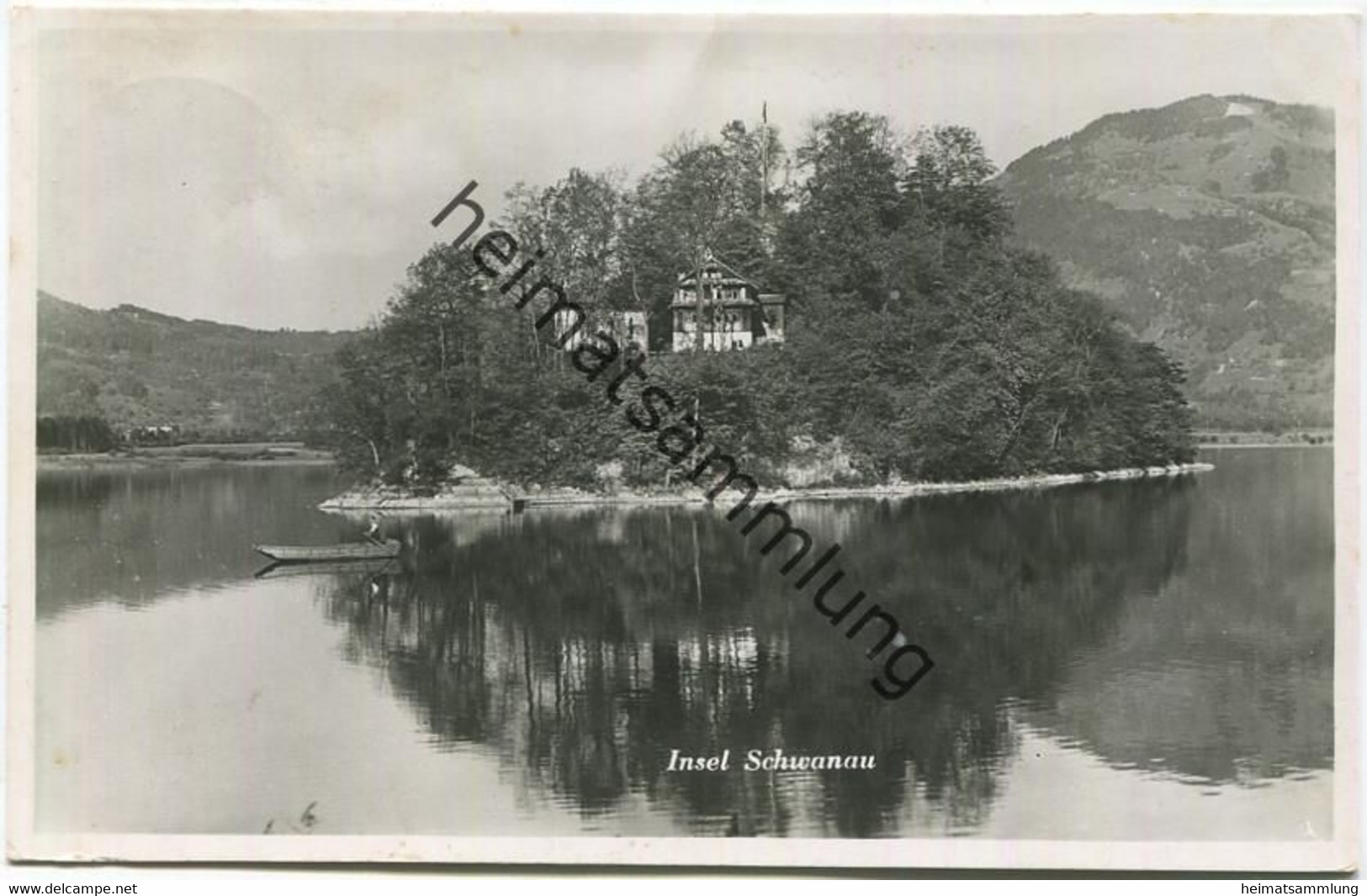 Lauerzersee - Insel Schwanau - Foto-AK - Verlag Foto-Salathe Gel. 1953 - Lauerz