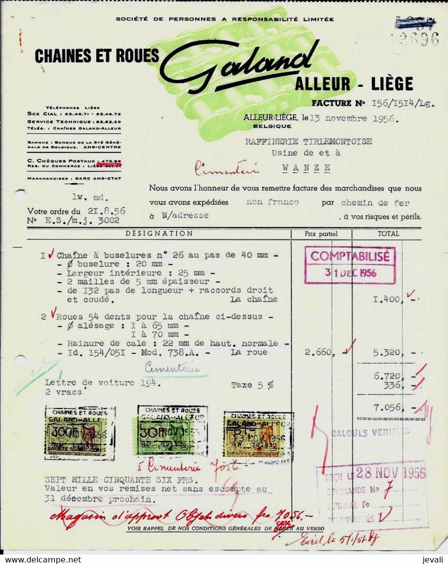 ALLEUR  -  Galand Chaînes Et Roues    1956 - 1950 - ...