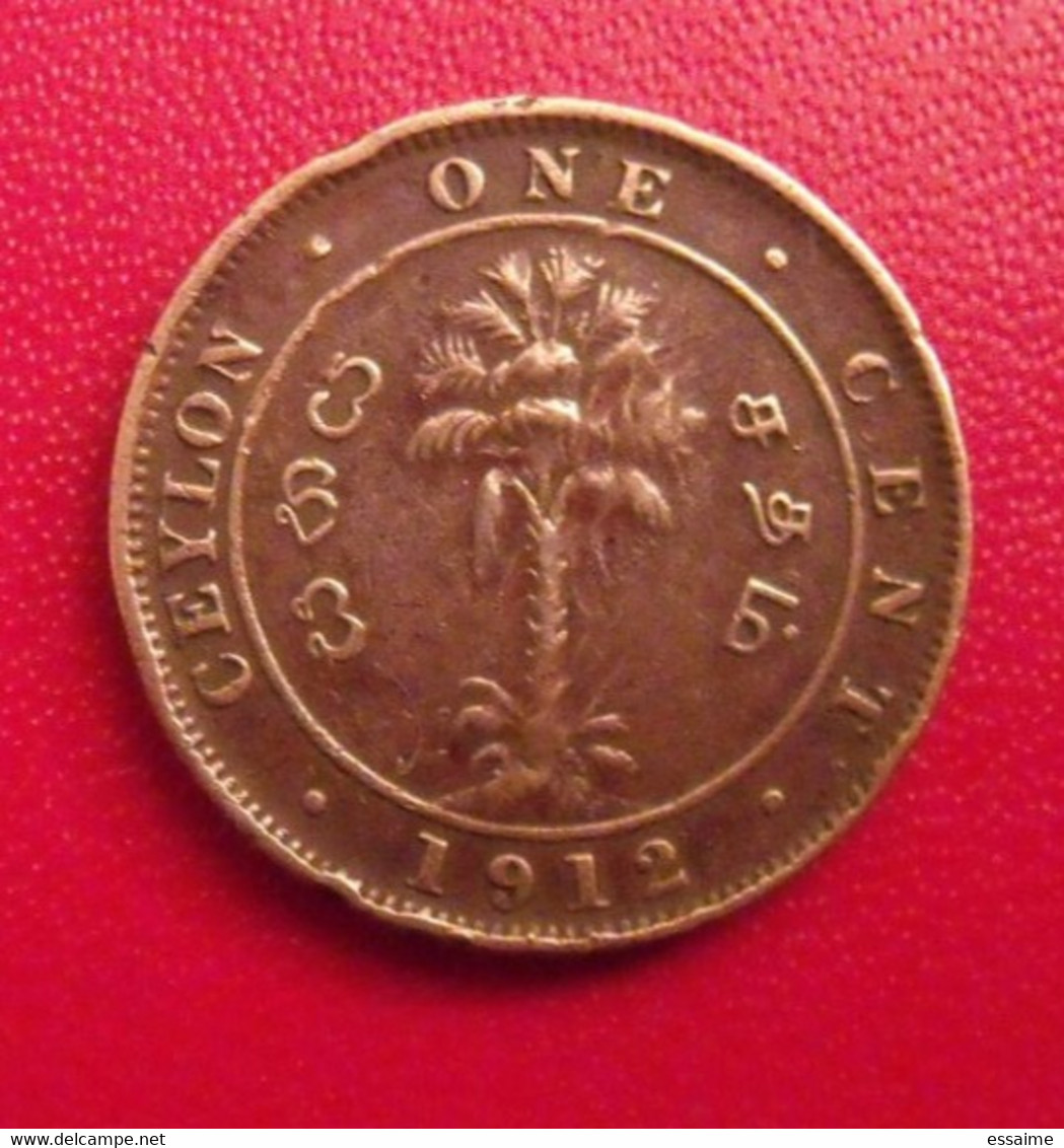 Ceylan. Ceylon. 1 One Cent 1912. Georges V - Kolonien