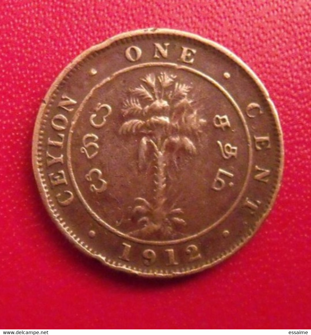 Ceylan. Ceylon. 1 One Cent 1912. Georges V - Colonie