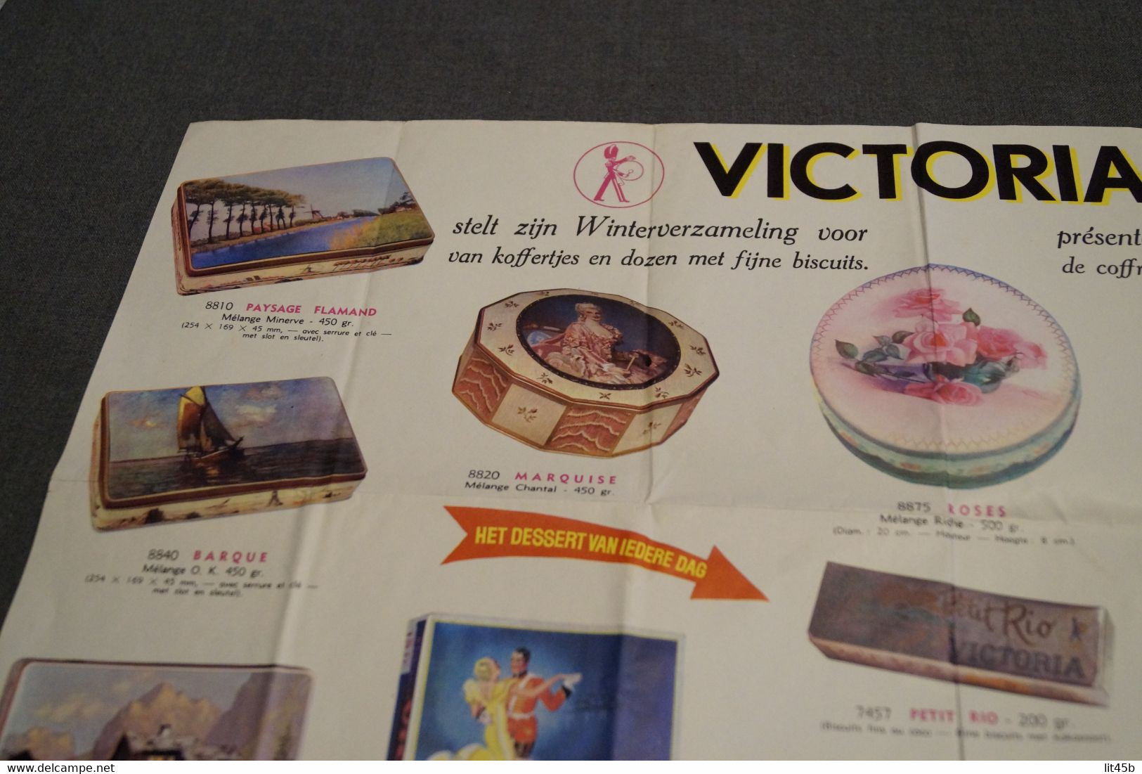 Ancienne publicité Affiche Chocolat Victoria pour magasin,collection,59 Cm. sur 35 Cm.