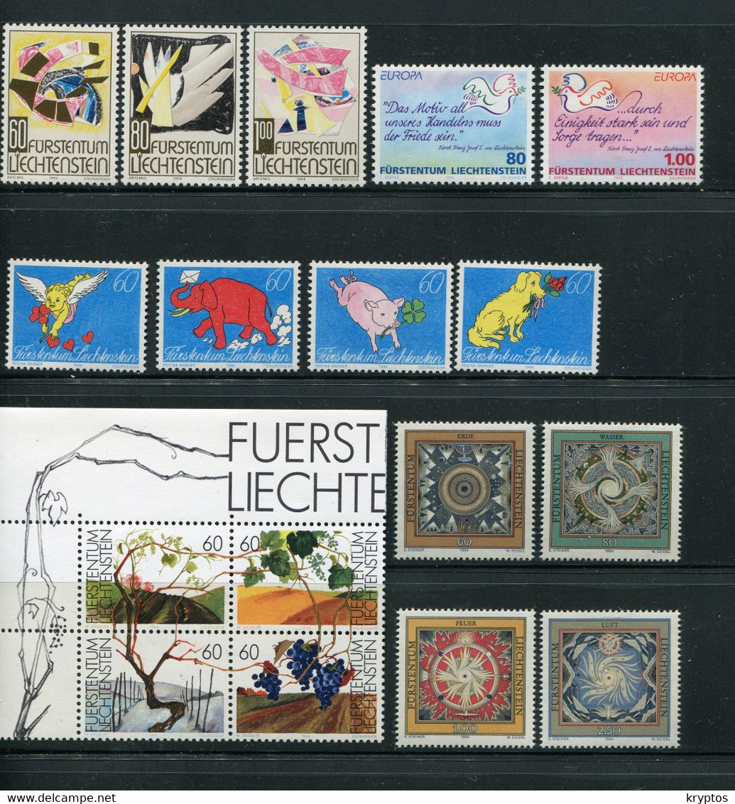 Liechtenstein. 1994-95 - 17 Stamps (MNH) - Sammlungen