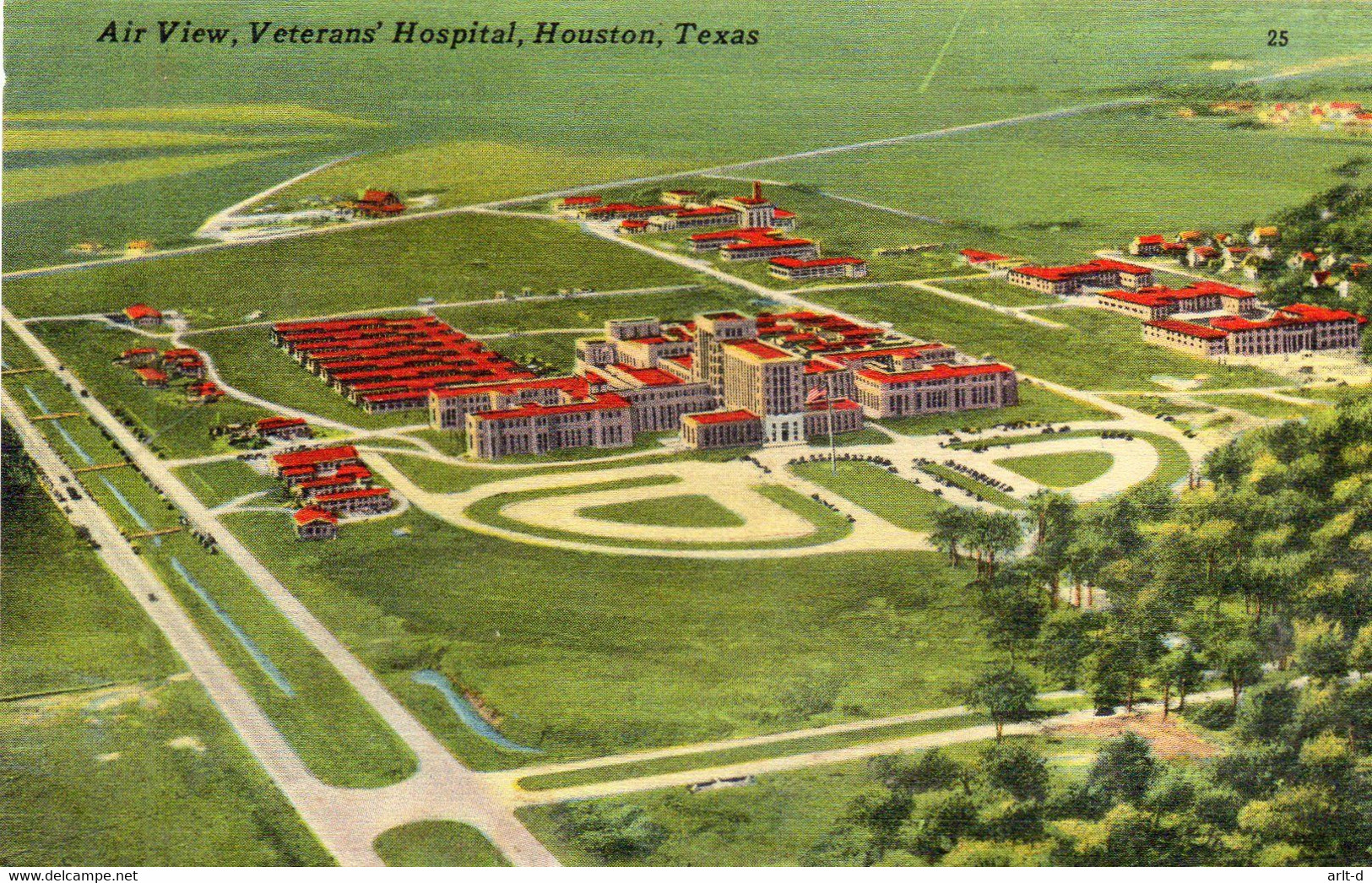 DC444 - Postcard TEXAS Air View Veterans Hospital Houston - Houston