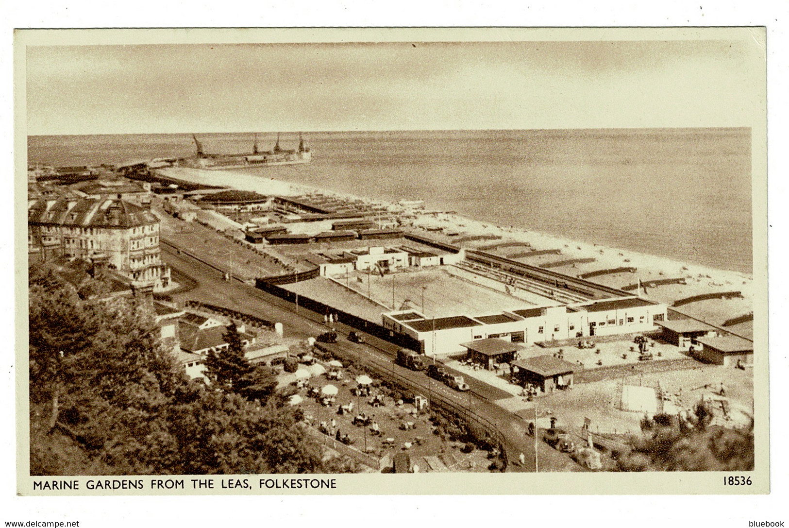 Ref 1455 - J. Salmon Postcard - Marine Gardens & Lido Swimming Pool - Folkestone Kent - Folkestone