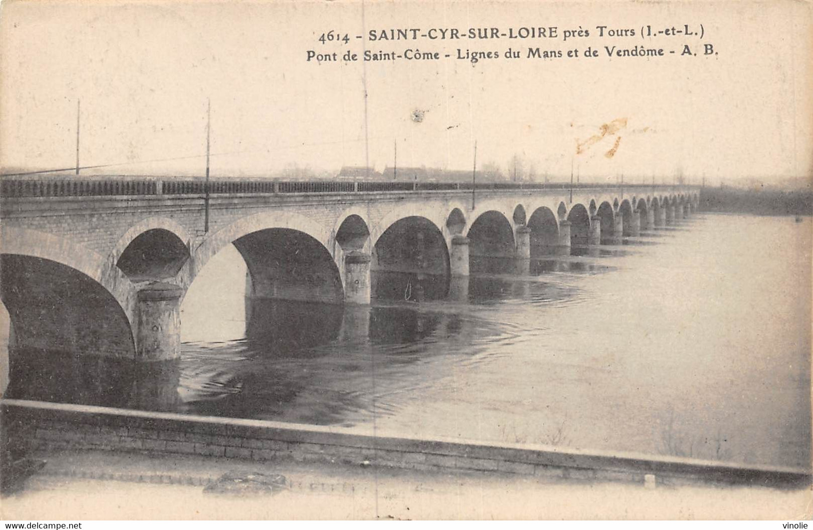 21-2204 : SAINT-CYR-SUR-LOIRE. PONT DE SAINT-CÔME. LIGNE DE CHEMIN DE FER DU MANS ET DE VENDOME - Saint-Cyr-sur-Loire