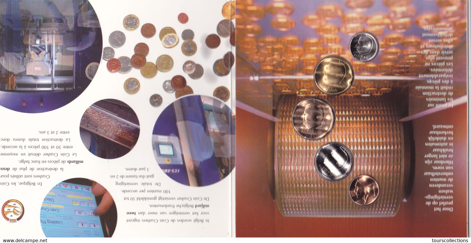 BU FDC BELGIQUE 2002 COIN CRUSHER Monnaies Albert II De 1998 Et 1999 Adieu Le Franc Bonjour L'Euro - FDC, BU, BE & Muntencassettes