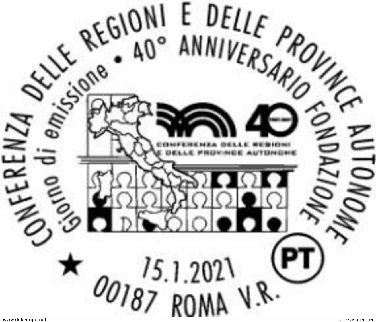 Nuovo - MNH - ITALIA - 2021 - 40 Anni Della Conferenza Delle Regioni E Delle Province Autonome – Logo - B - Alfanumerico - 2021-...: Nieuw/plakker