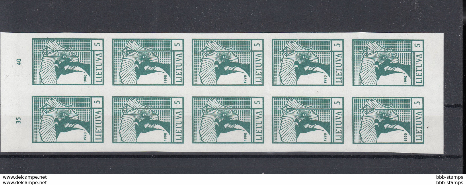 Litauen Michel Cat.No. Mnh/** 457a Row Of Ten - Lituania