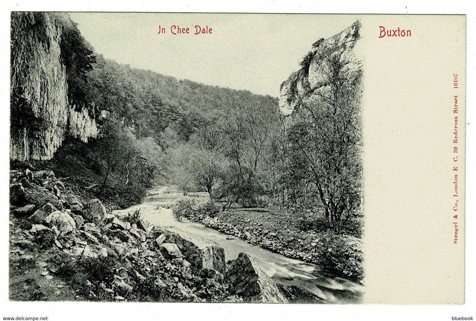 Ref 1457 - Early Stengel Postcard - In Chee Dale Buxton - Derbyshire Peak District - Derbyshire