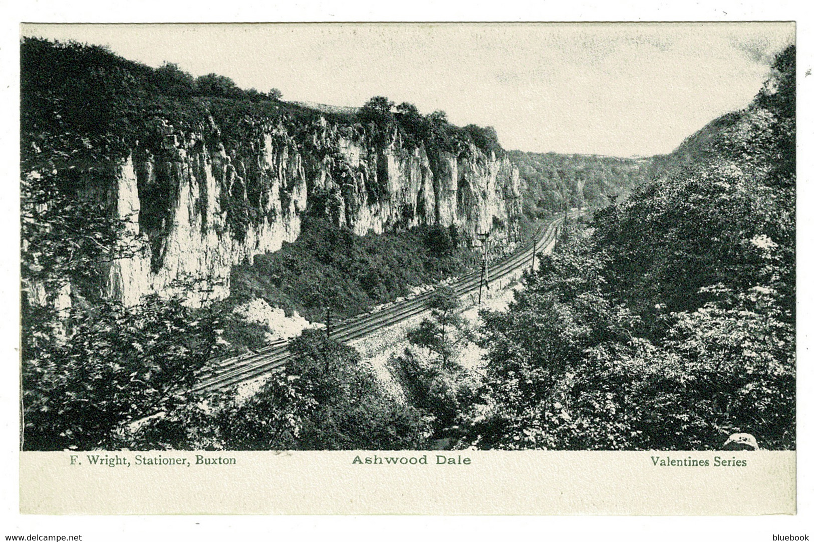 Ref 1457 - Early Postcard - Railway Lines Tracks - Ashwood Dale Derbyshire Peak District - Derbyshire