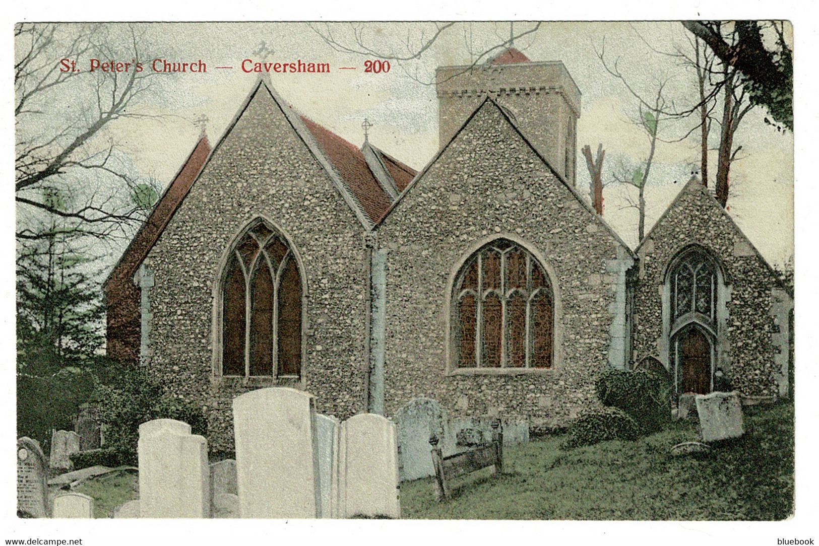 Ref 1457 - 1917 Postcard - St Peter's Church Caversham - Reading Krag Style Postmark - Berkshire - Reading