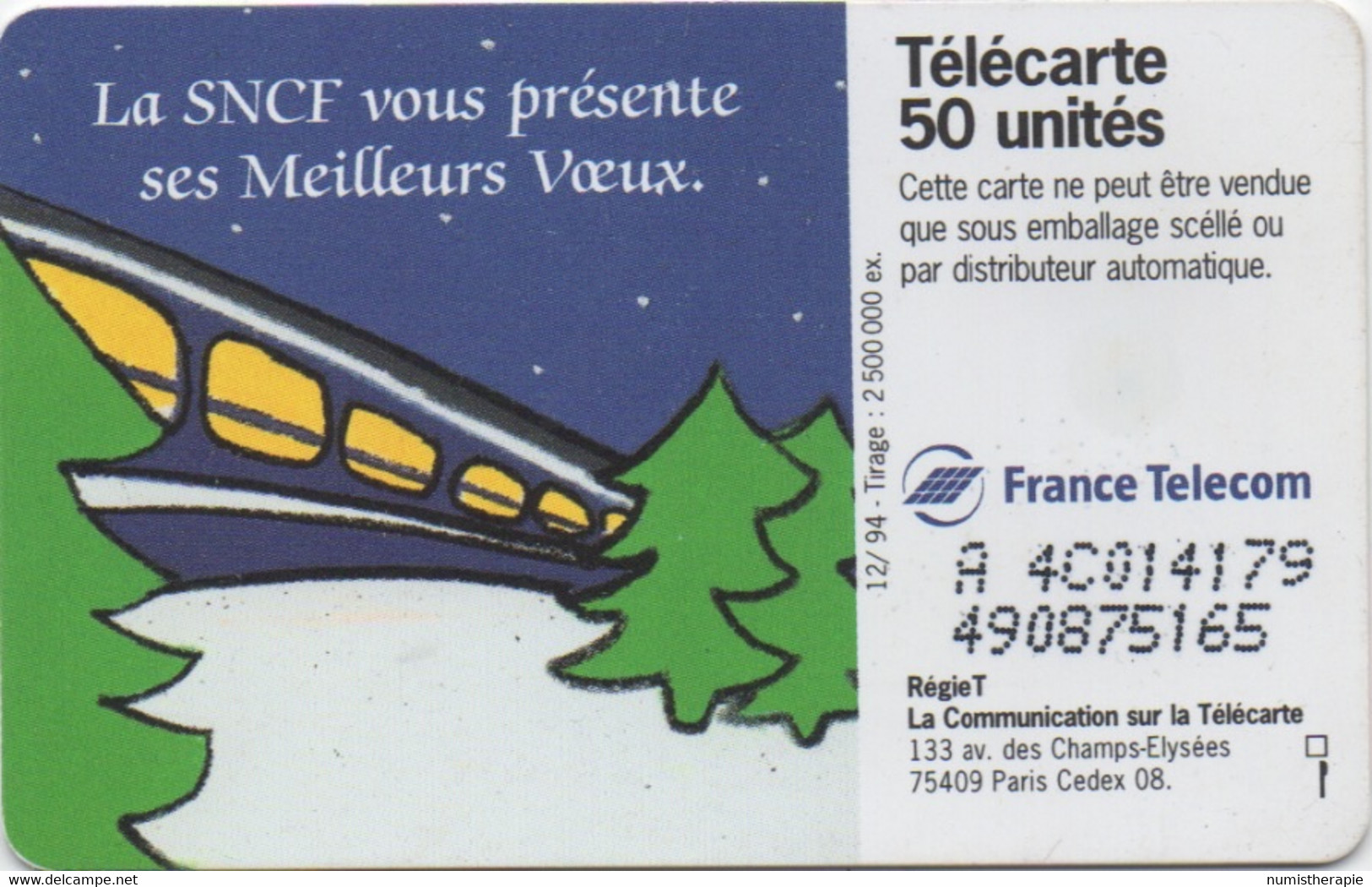 SNCF : Père Noël Voit Les Rennes Au Départ Par Train Au Lieu Du Traîneau 1994 - Noel