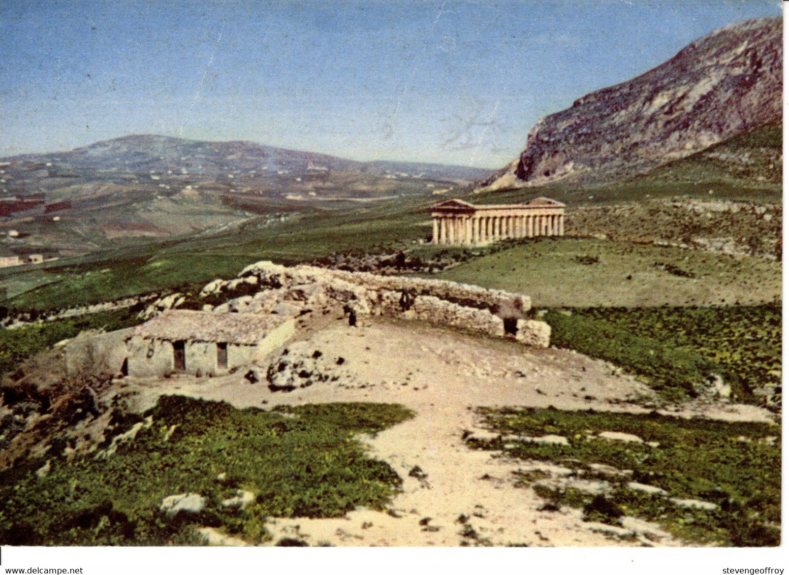 Italie Sicile Sicilia Trapani Segeste Le Temps Hitoire Patrimoine Ruine Publicité Blanc Villeveque Laboratoire - Trapani