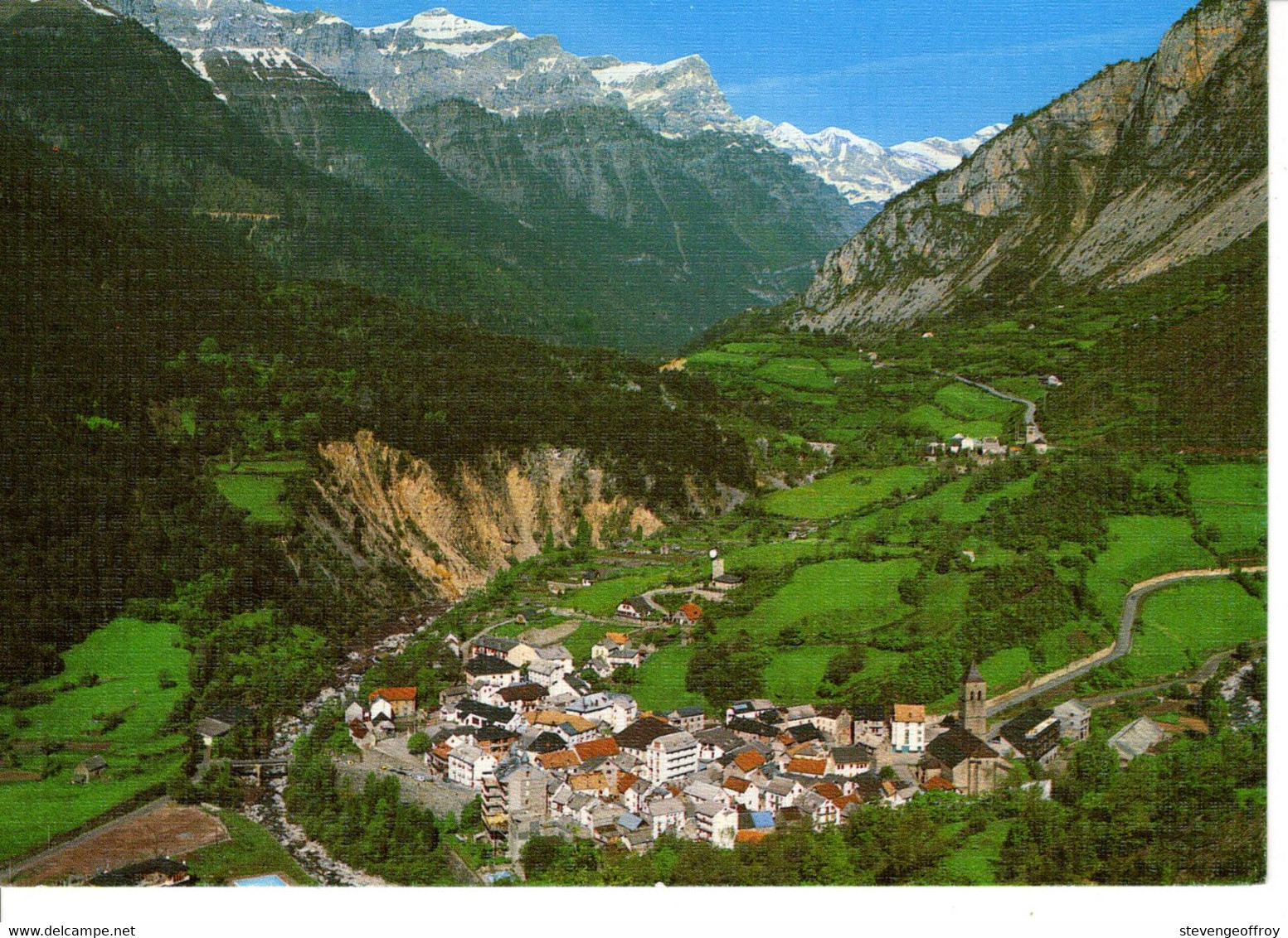 Espagne Aragon Huesca Bielsa Vista General Valle De Pineta Vue Generale 1991 Percheron Le Mans Nature Paysage Montagne - Huesca