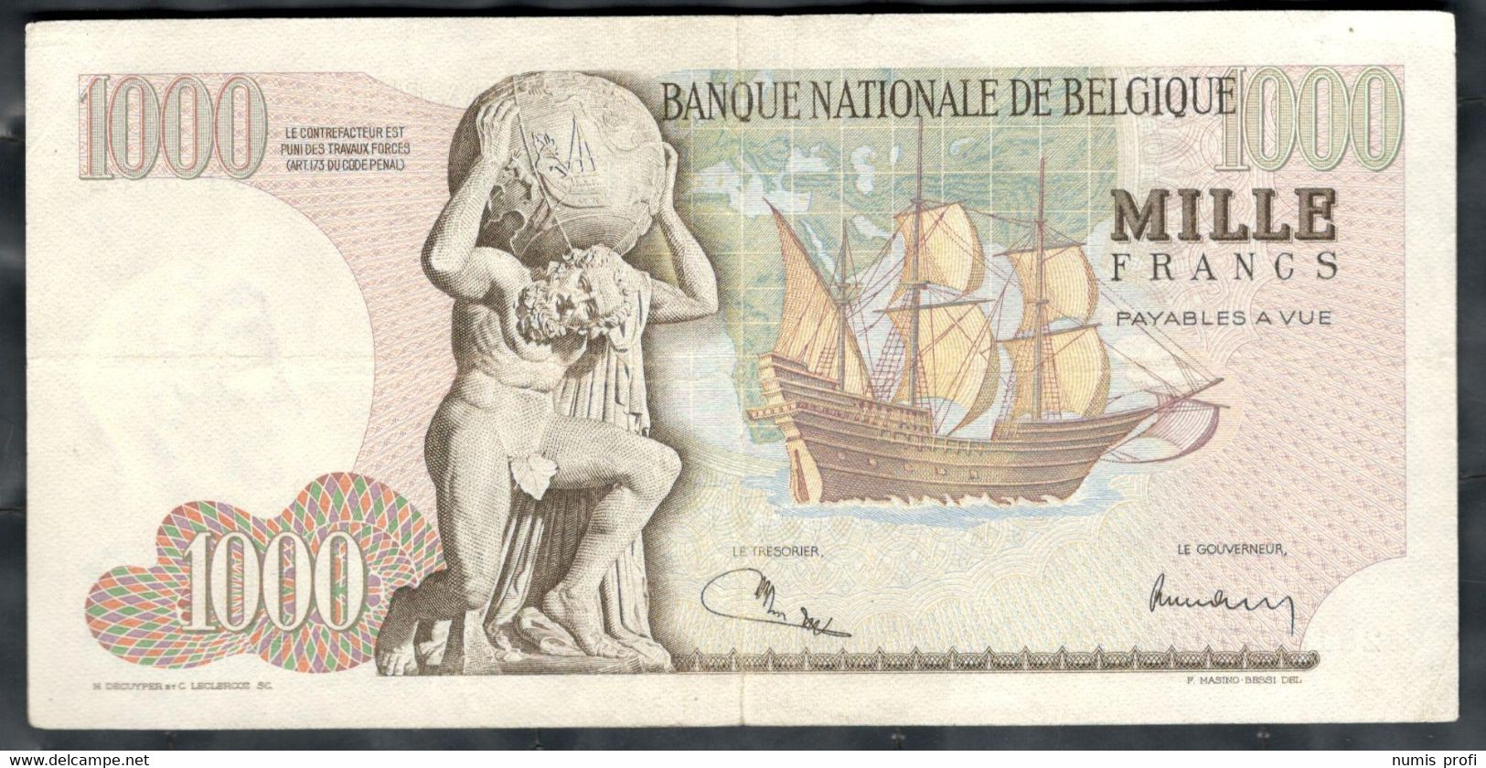 Belgium - 1000 Francs 1973 (25.01.73) - Pick  136b(2) - 1000 Francs