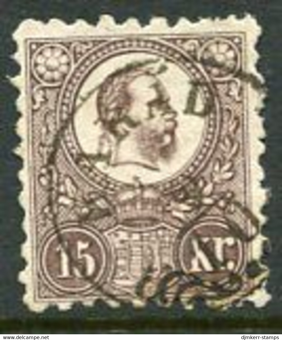 HUNGARY 1871 15k Blackish-brown Engraved, Fine Used.  Michel 12b - Used Stamps