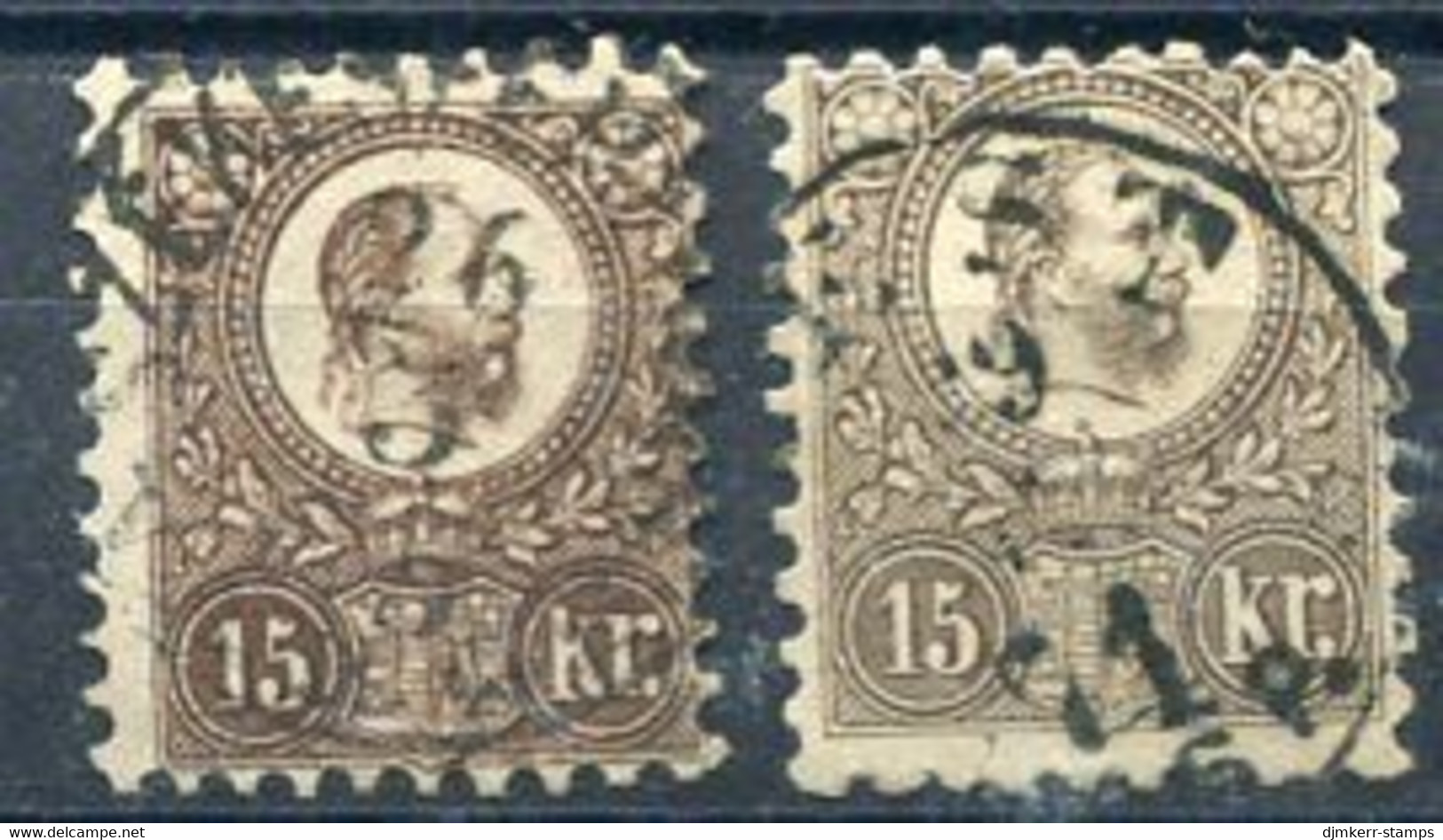 HUNGARY 1871 15k Brown And Blackish-brown Engraved, Fine Used.  Michel 12b - Usado