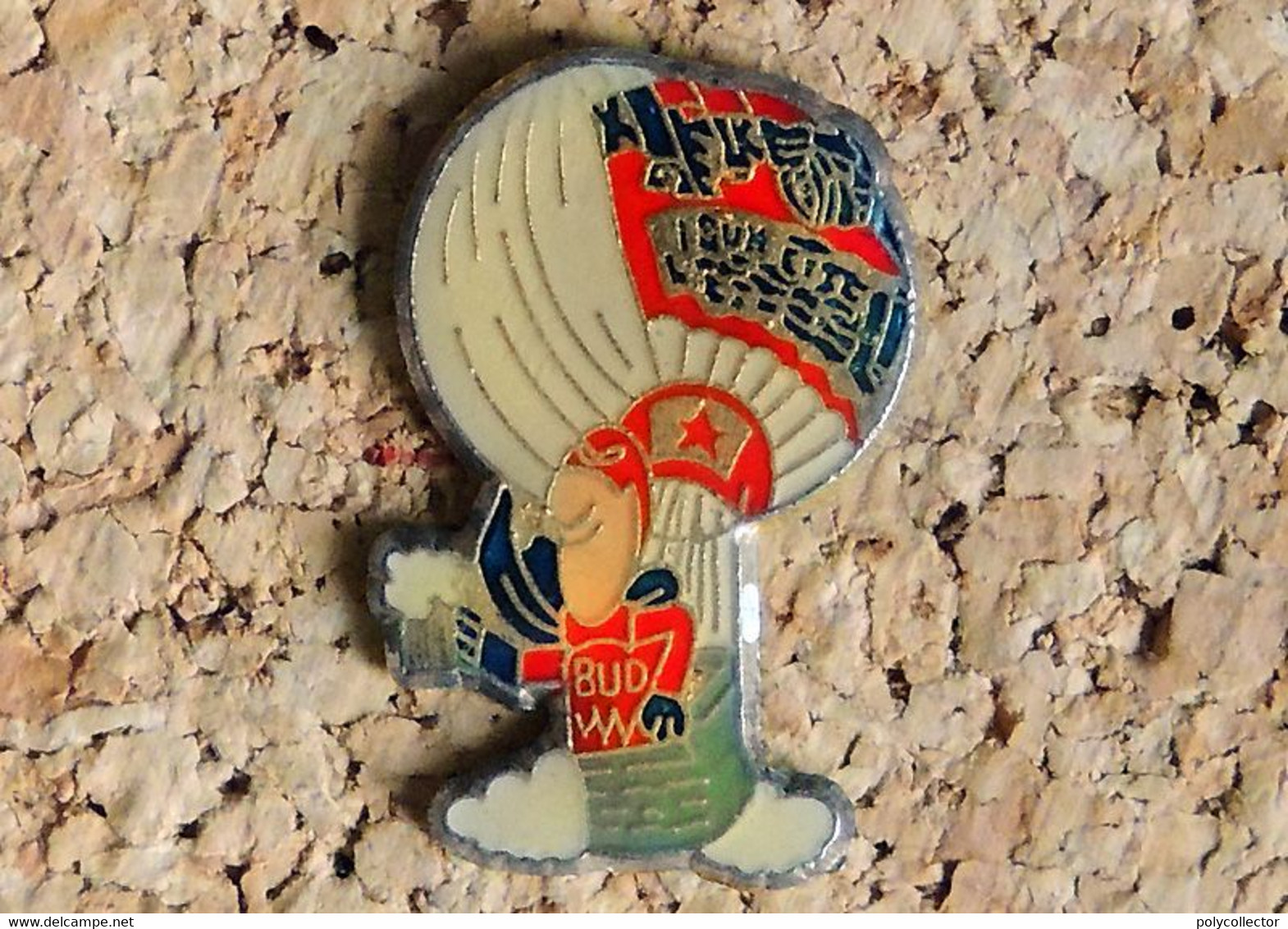 Pin's BALLON MONTGOLFIERE - Bière BUDWEISER BUD - Verni époxy - Fabricant Inconnu - Avions