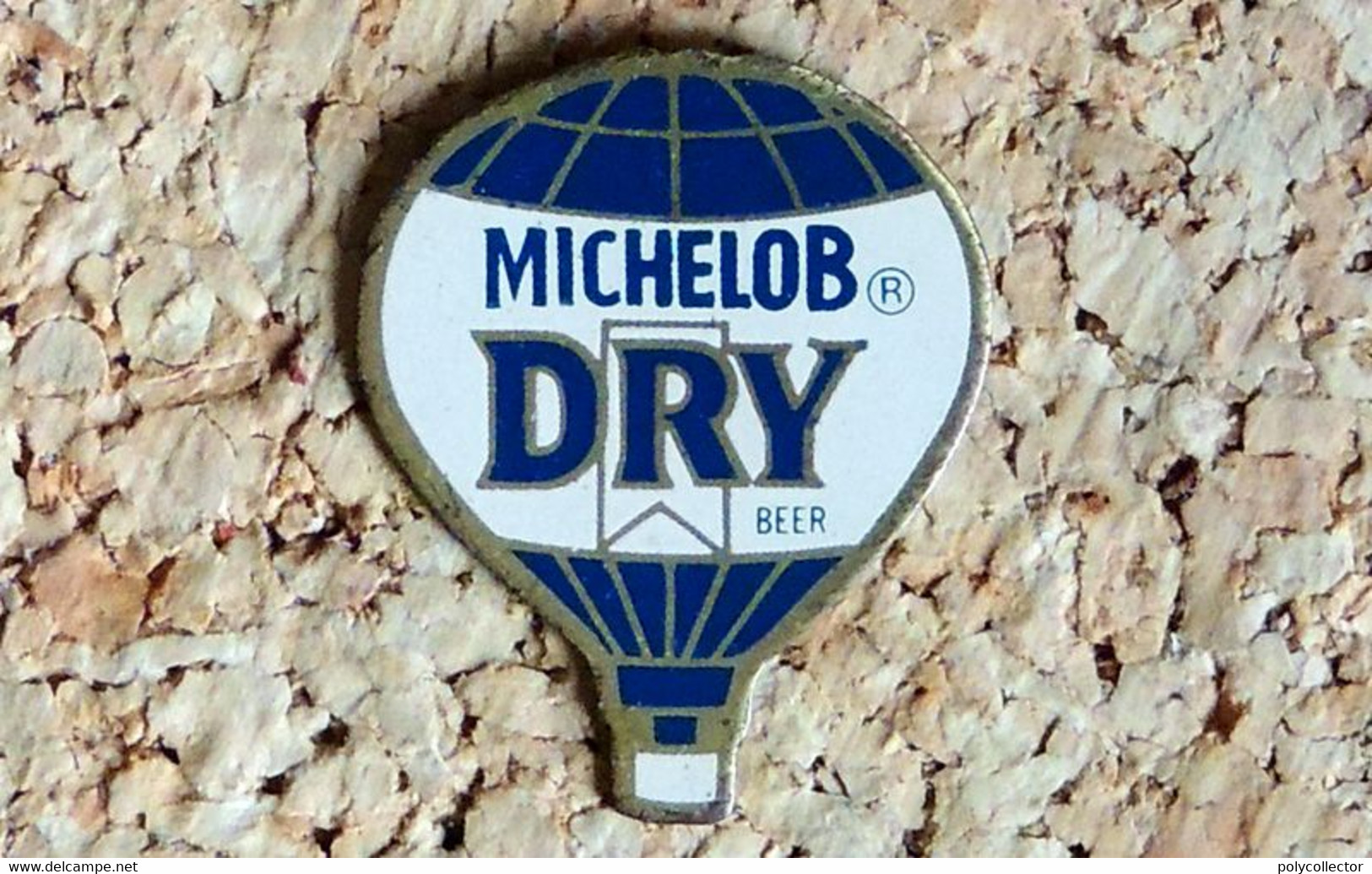 Pin's BALLON MONTGOLFIERE - Bière MICHELOB Dry - Métal Peint - Fabricant Inconnu - Avions