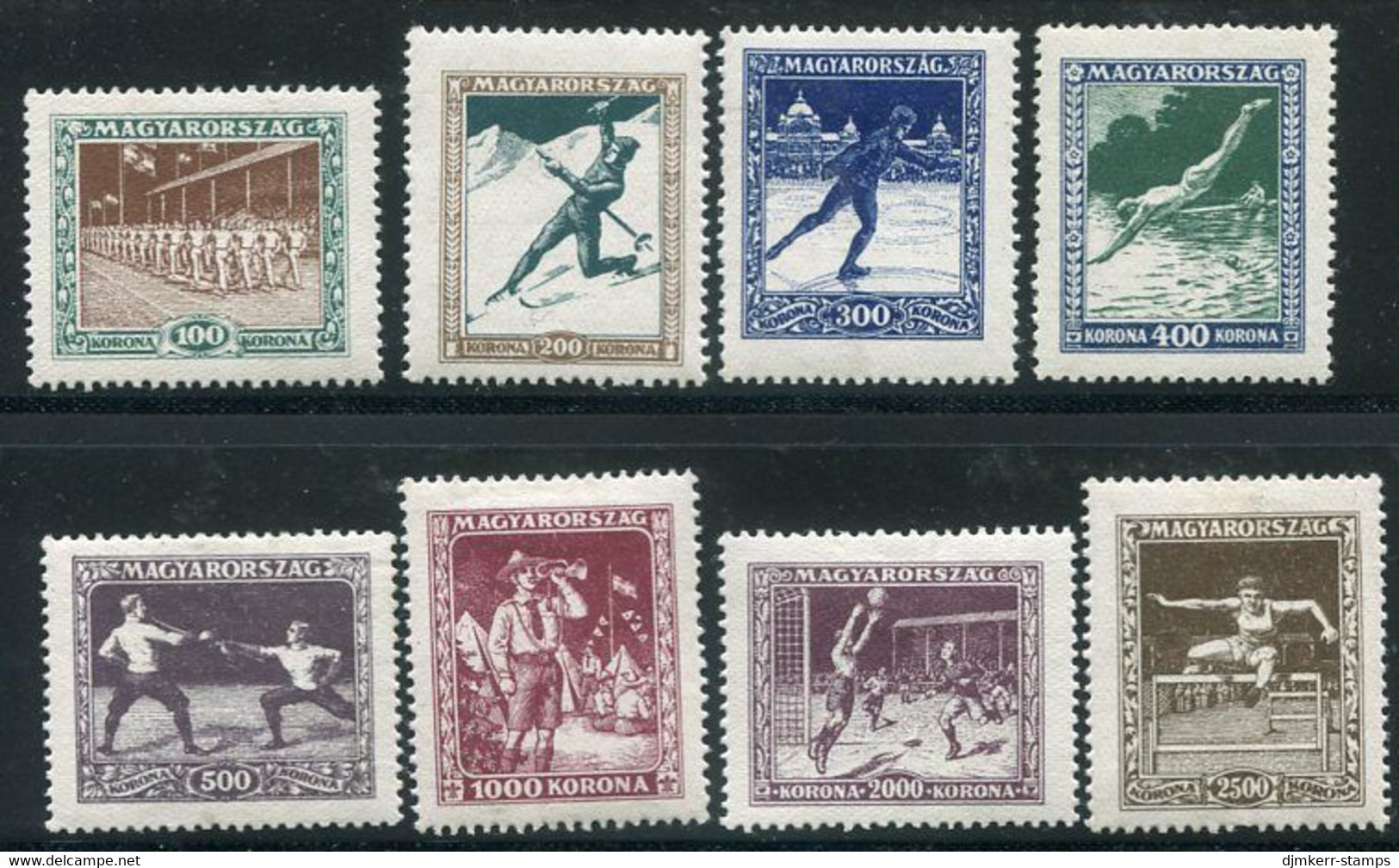 HUNGARY 1925 Sports Fund  Set LHM / *.  Michel 403-10 - Unused Stamps