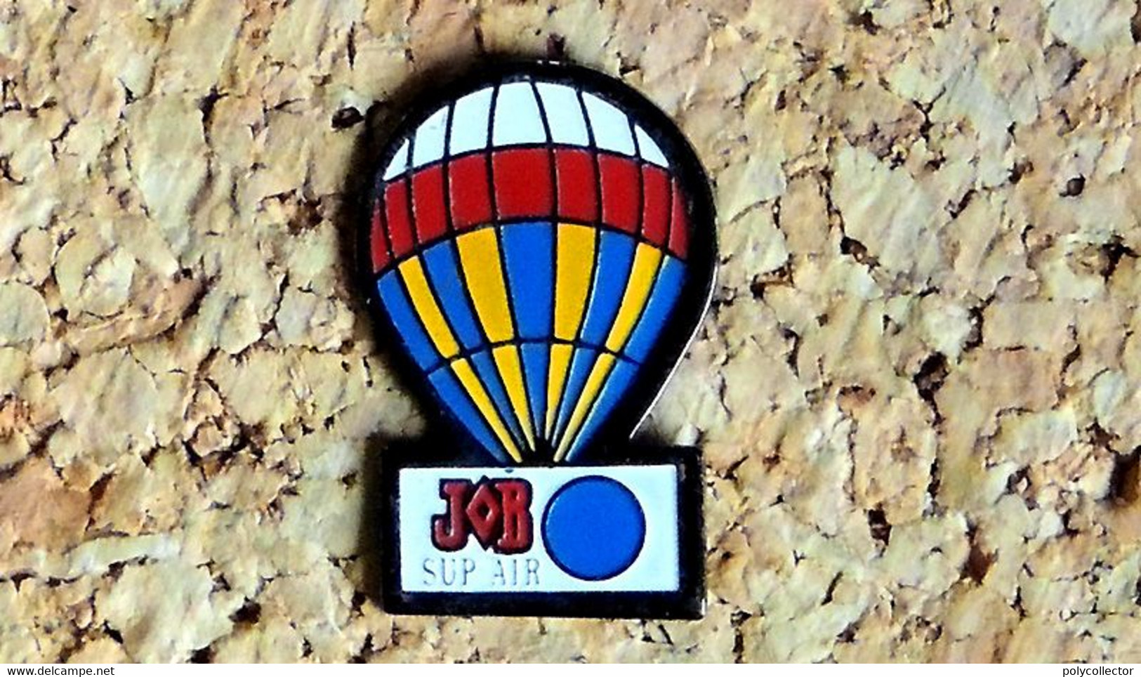 Pin's BALLON MONTGOLFIERE - Papier Cigarettes à Rouler JOB Sup Air - Peint Cloisonné - Fabricant Inconnu - Avions