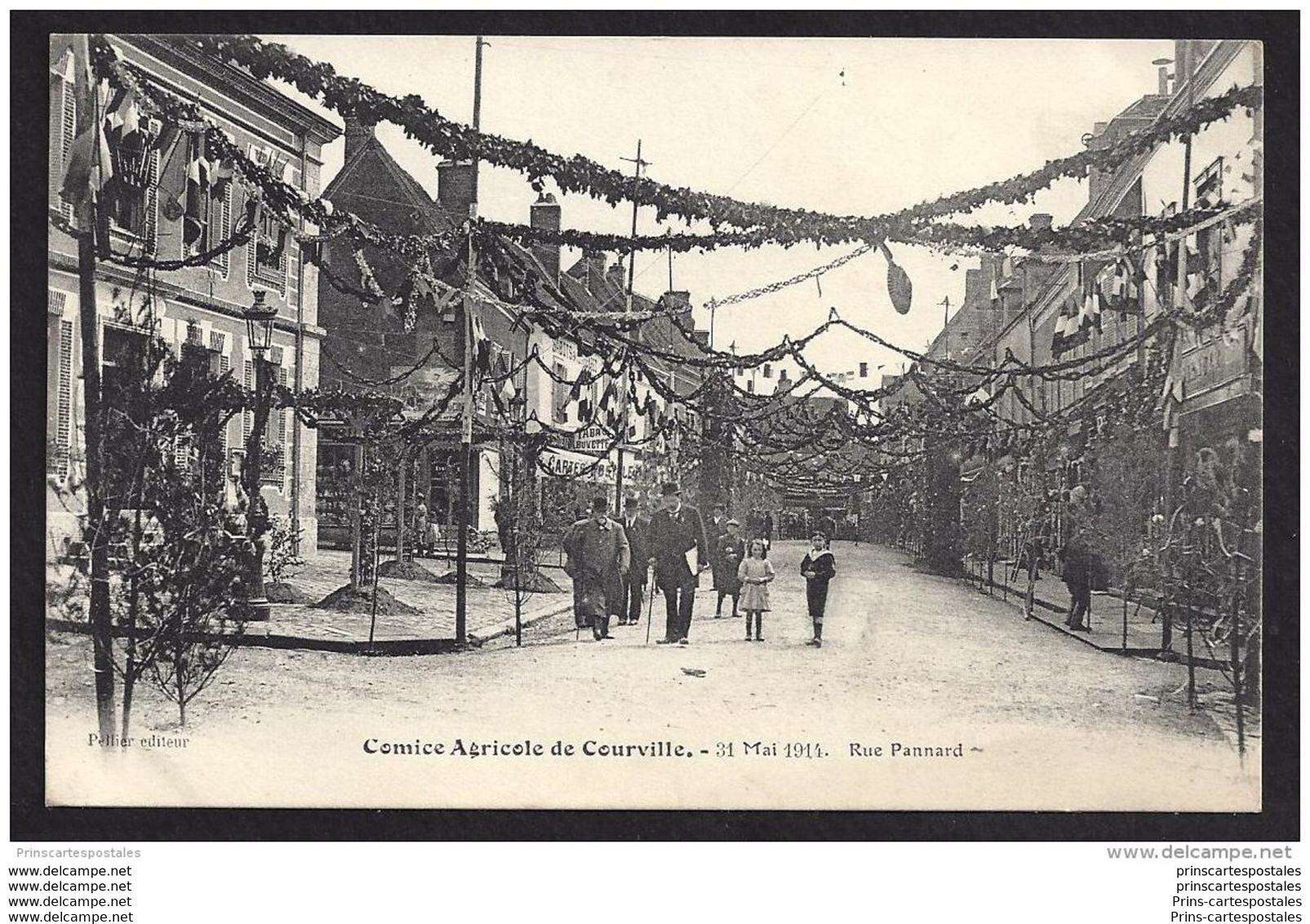 CPA 28 Comice Agricole De Courville 31 Mai 1914 Rue Pannard - Courville