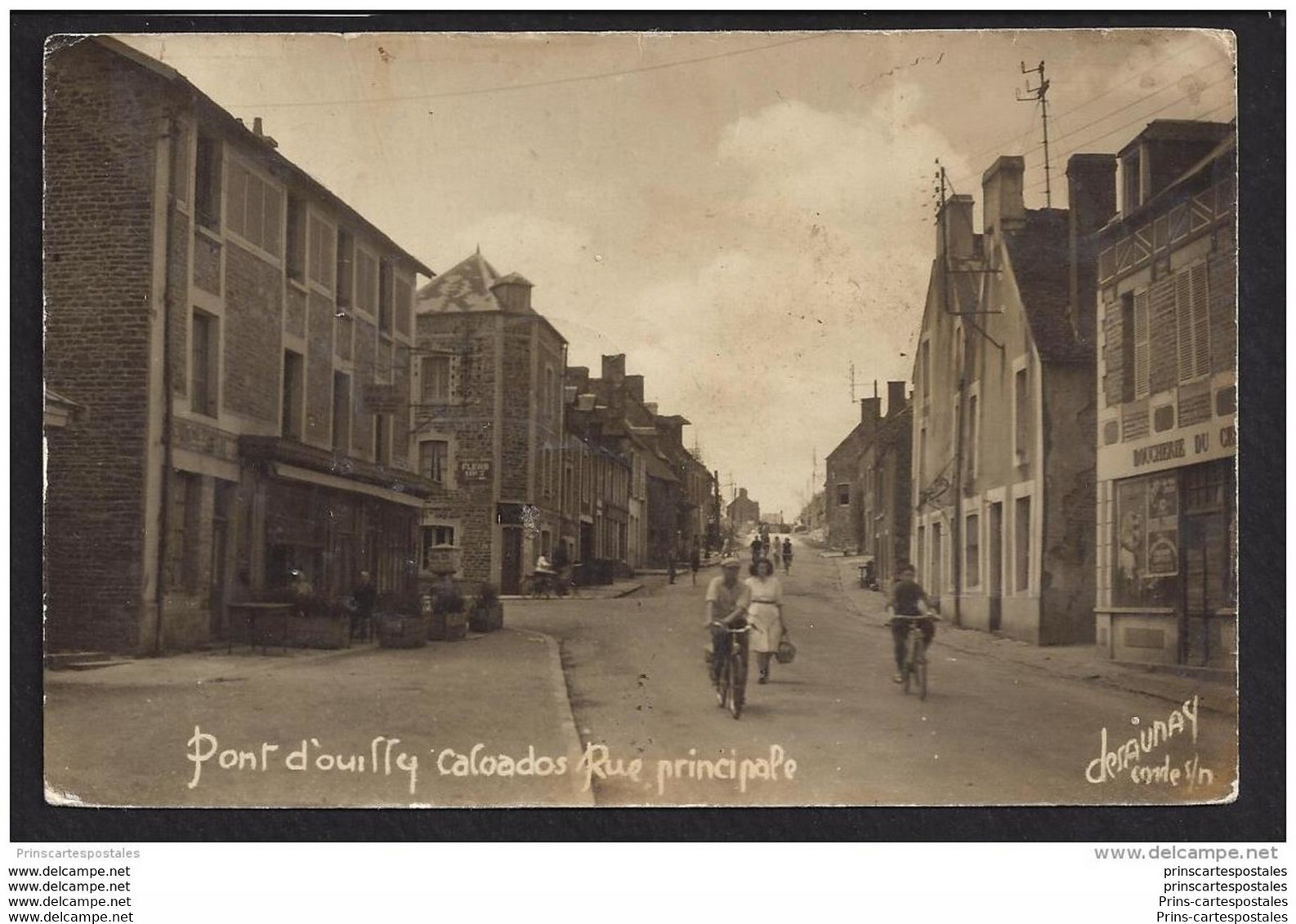 CPA 14 Pont D'Ouilly Carte Photo Rue Principale - Pont D'Ouilly