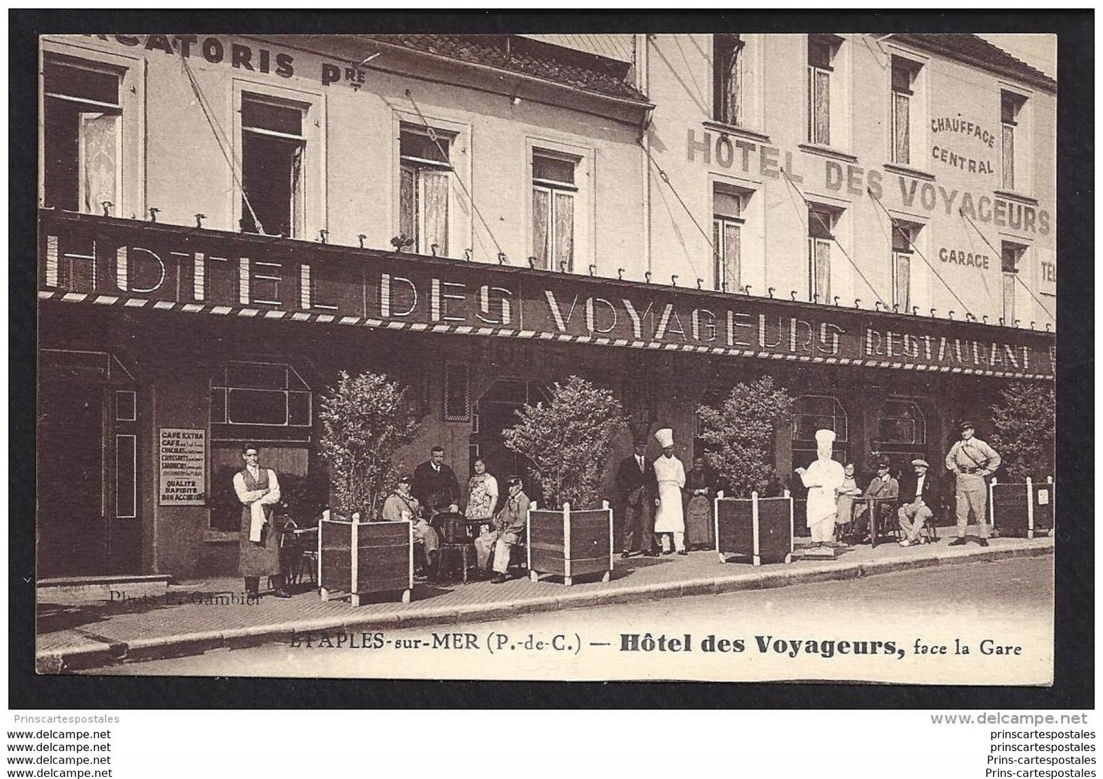 CPA 62 Etaples Hôtel Des Voyageurs Face à La Gare - Etaples