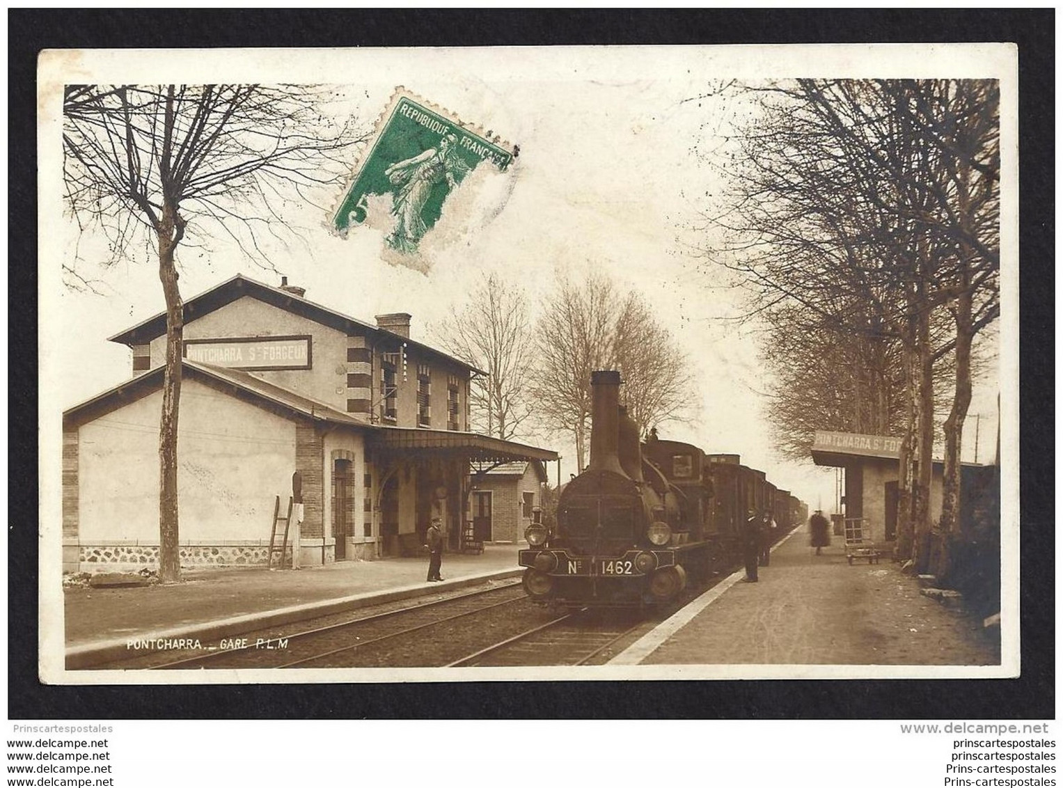 CPA 69 Pontcharra Carte Photo La Gare Et Le Train PLM - Pontcharra-sur-Turdine