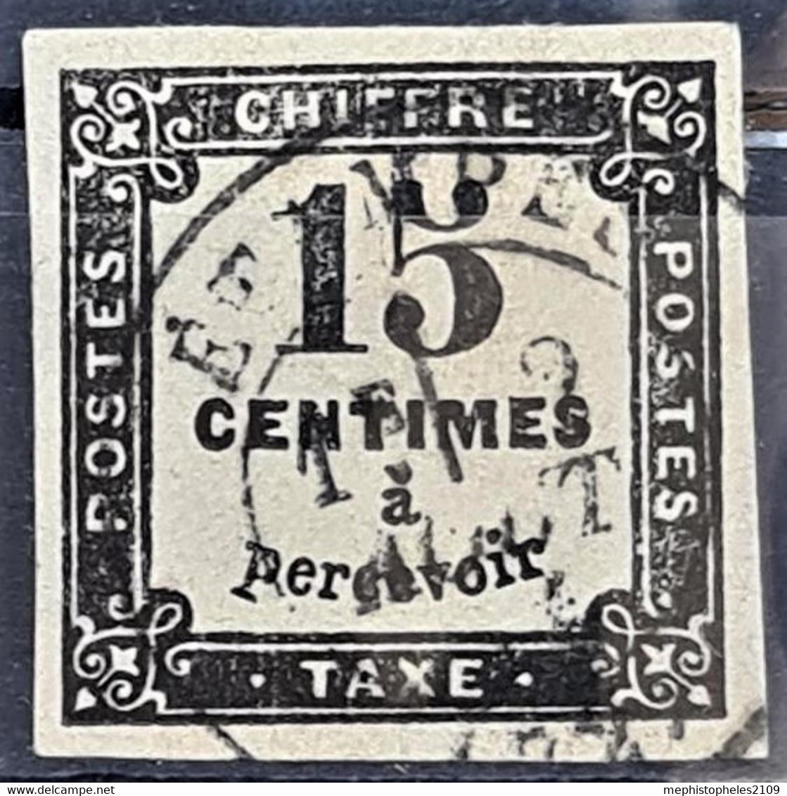 FRANCE 1864 - Canceled - YT 3 - Chiffre Taxe 15c - 1859-1959 Usados