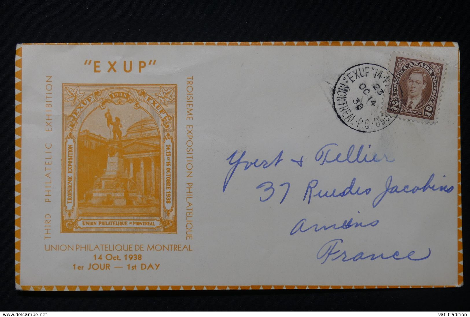CANADA - Enveloppe De L 'Exposition Philatélique De Montréal En 1938 Pour Yvert Et Tellier à Amiens - L 86653 - Briefe U. Dokumente
