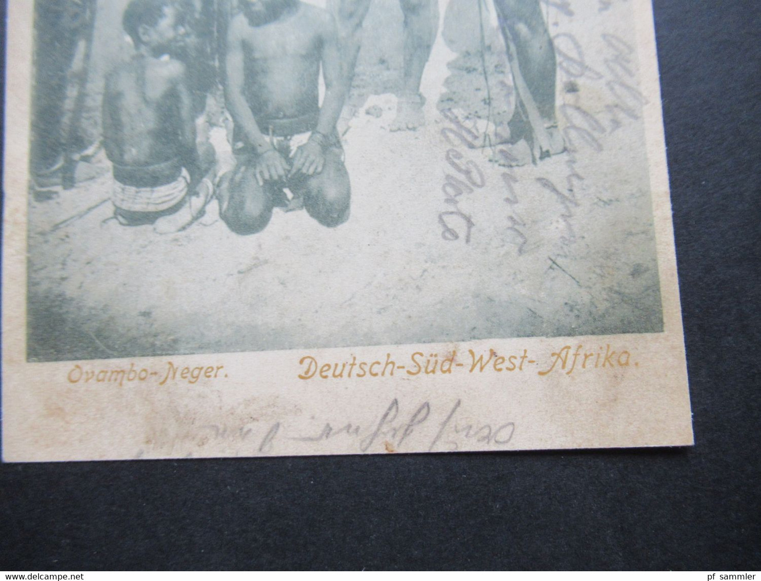 DSWA 1904 AK Ovambo Neger Schiffspost Deutsche Seepost Linie Hamburg - Westafrika 6.12.1904 - Duits-Zuidwest-Afrika