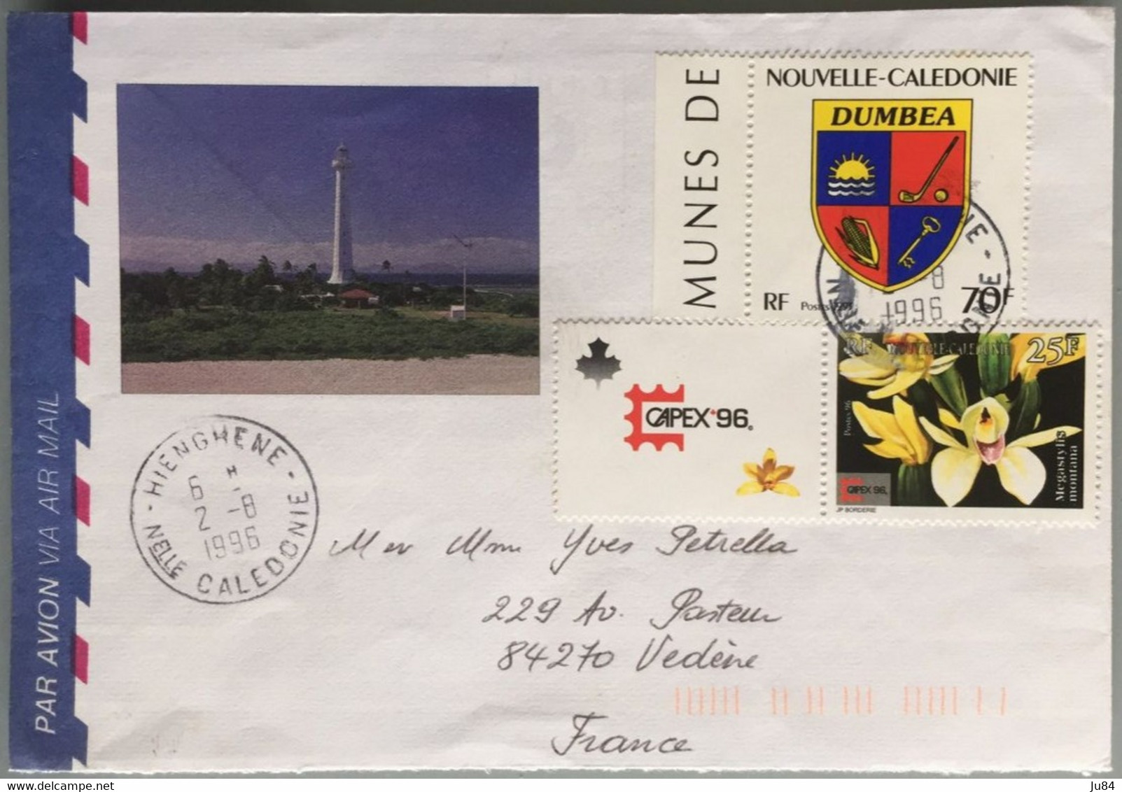 Nouvelle Calédonie - Hienghene - Lettre Pour La France - 2 Août 1996 - Oblitérés