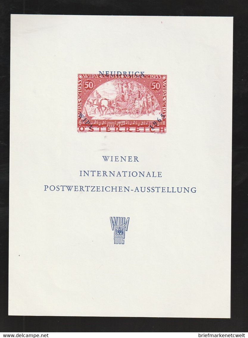 Oesterreich - 1965 - Vignettenblock "WIPA" (*) (E892) - Blocks & Sheetlets & Panes