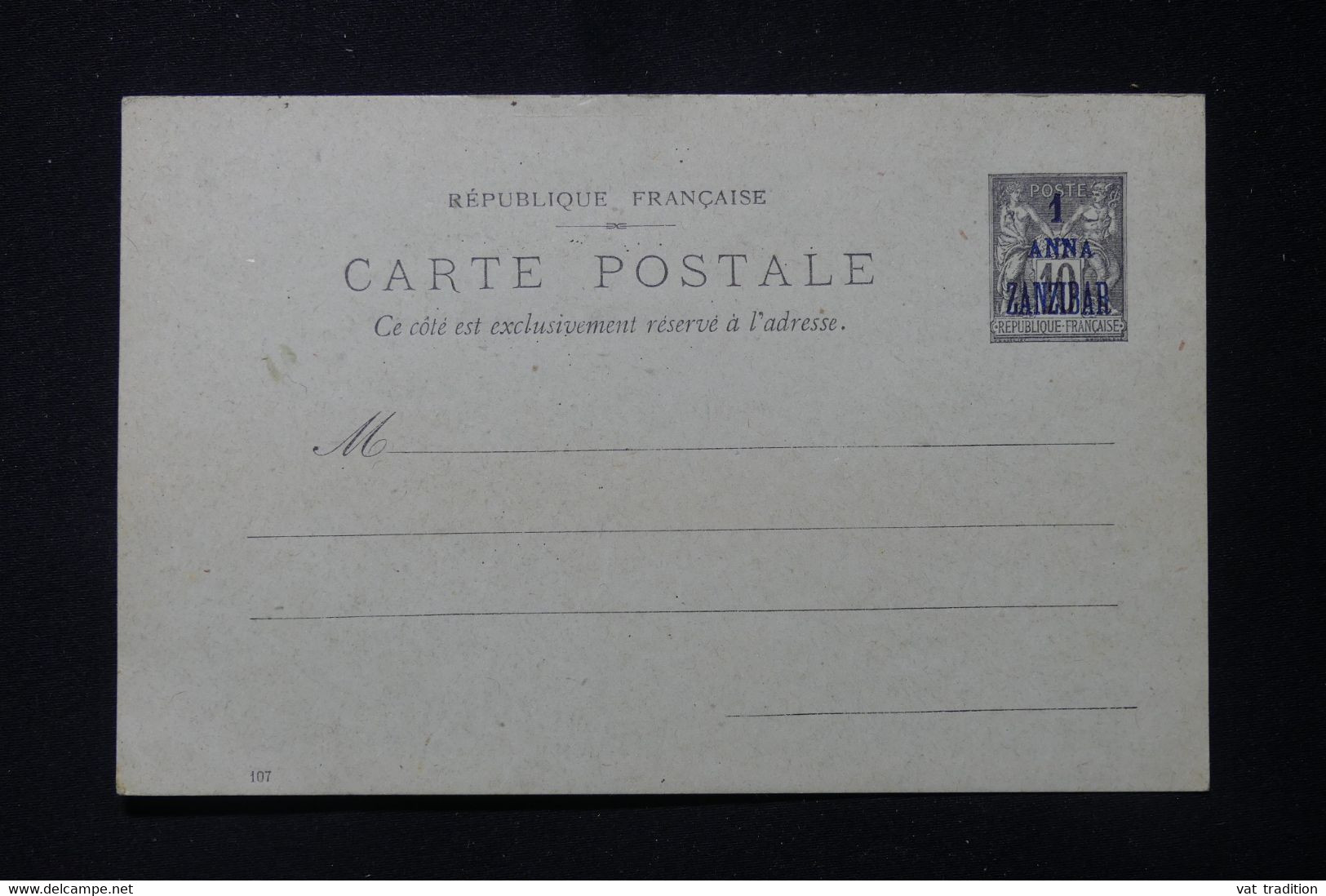 ZANZIBAR - Entier Postal Sage Surchargé ( Carte), Non Circulé - L 86682 - Storia Postale