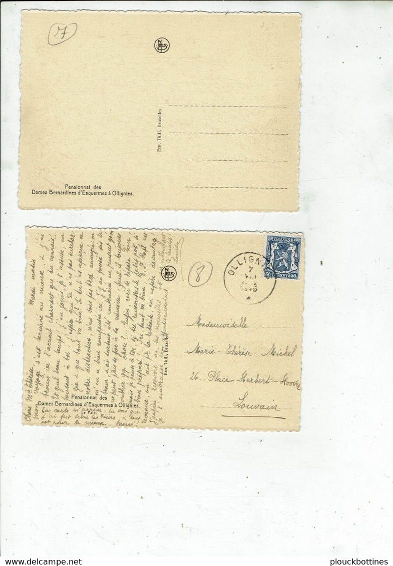 LESSINES OLLIGNIES 10 CARTES POSTALES PENSIONNAT DES DAMES BERNADINES D ESQUERMES EDIT NELS